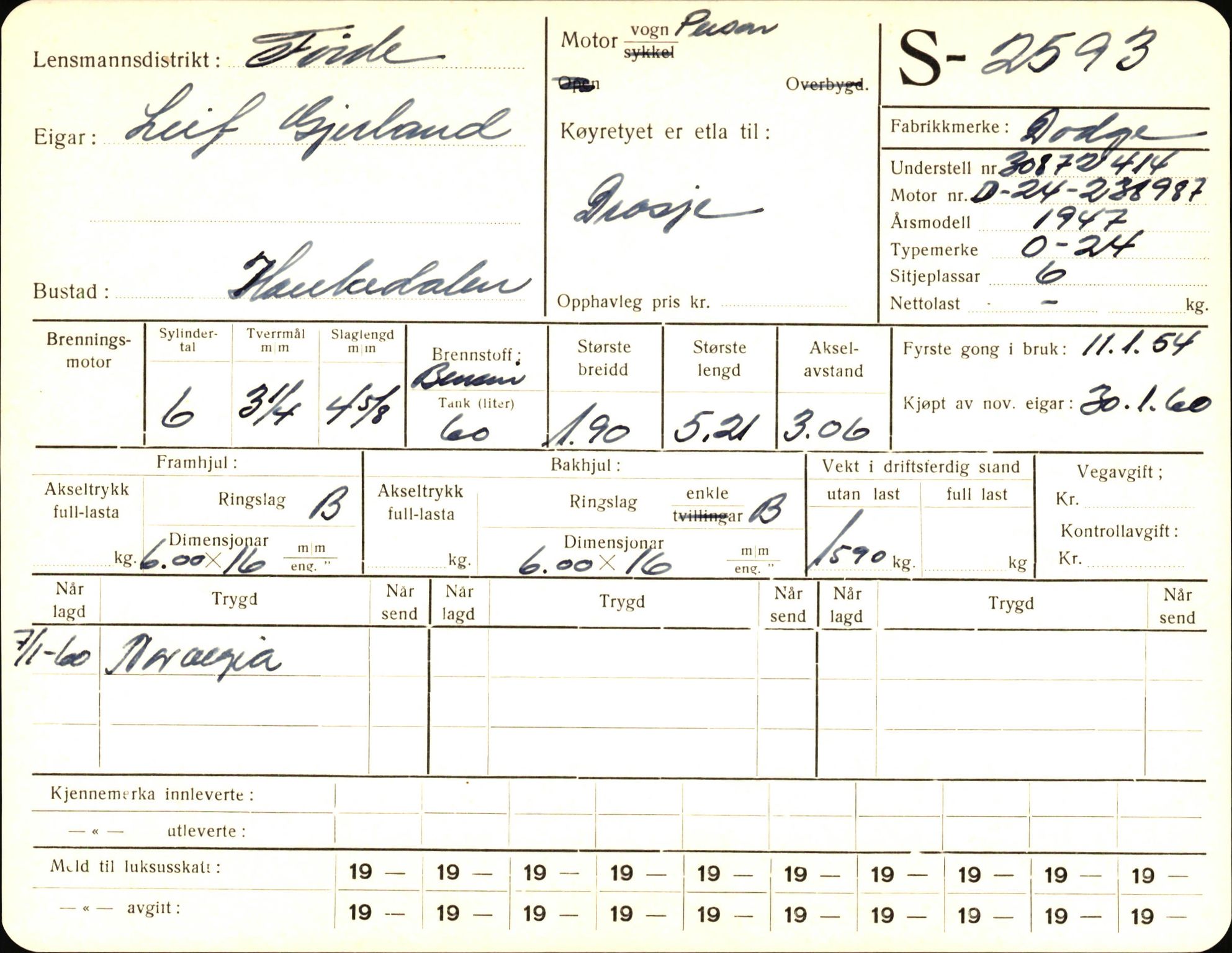 Statens vegvesen, Sogn og Fjordane vegkontor, AV/SAB-A-5301/4/F/L0004: Registerkort utmeldte Fjordane S2500-2700, S7200-7899, 1930-1961, s. 143