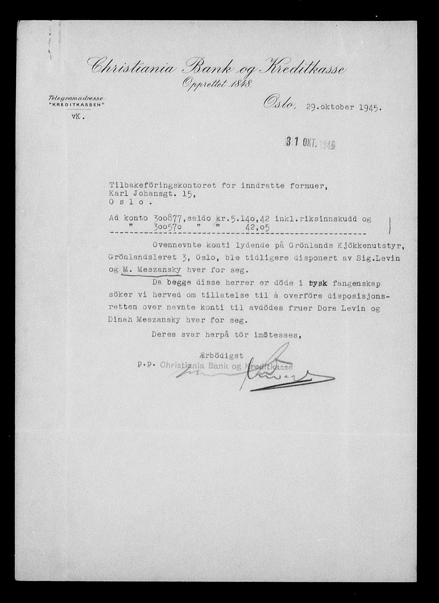 Justisdepartementet, Tilbakeføringskontoret for inndratte formuer, RA/S-1564/H/Hc/Hcc/L0958: --, 1945-1947, s. 188