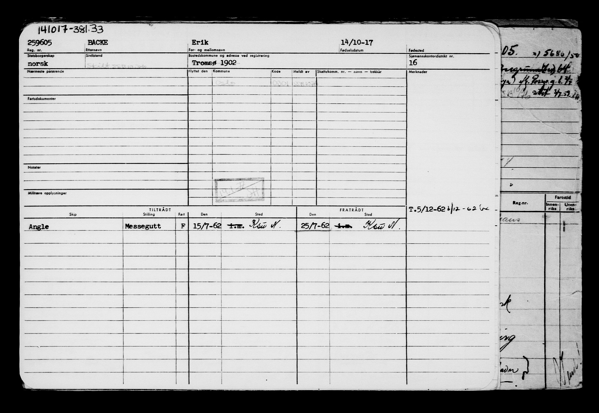 Direktoratet for sjømenn, AV/RA-S-3545/G/Gb/L0152: Hovedkort, 1917, s. 505