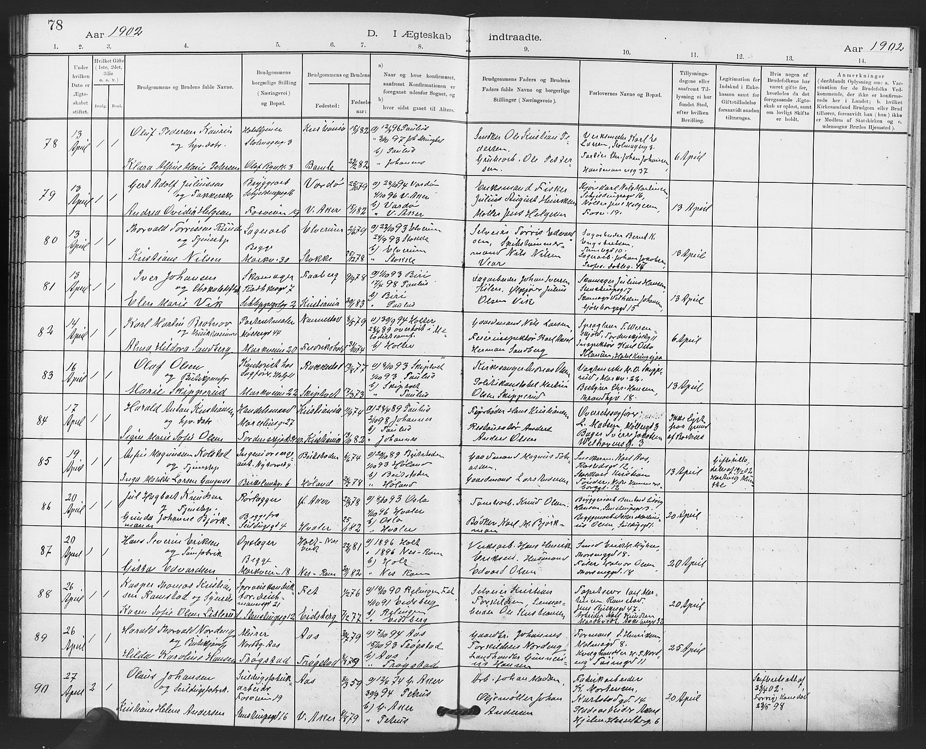Paulus prestekontor Kirkebøker, AV/SAO-A-10871/F/Fa/L0010: Ministerialbok nr. 10, 1898-1906, s. 78