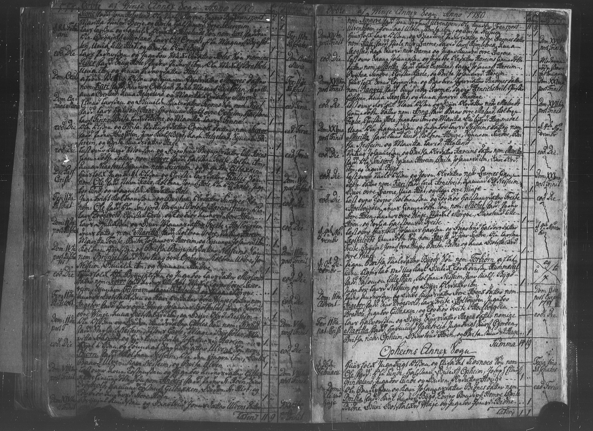 Voss sokneprestembete, SAB/A-79001/H/Haa: Ministerialbok nr. A 8, 1752-1780, s. 554-555