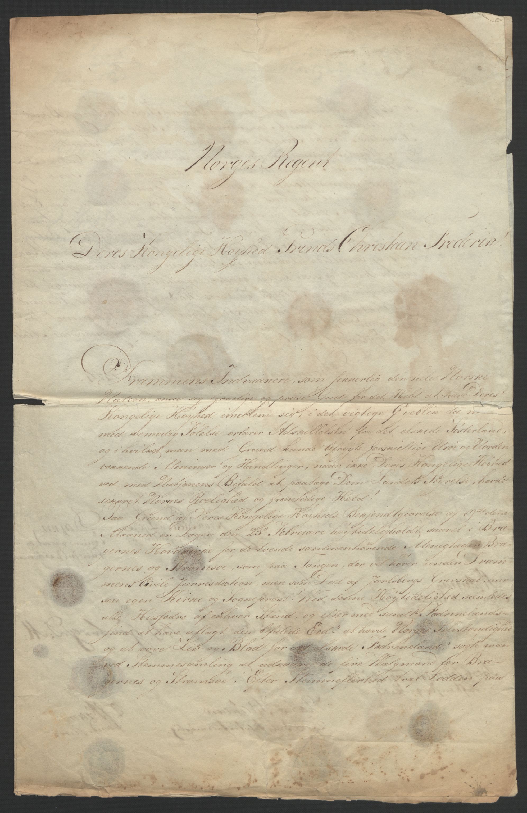 Statsrådssekretariatet, RA/S-1001/D/Db/L0007: Fullmakter for Eidsvollsrepresentantene i 1814. , 1814, s. 6