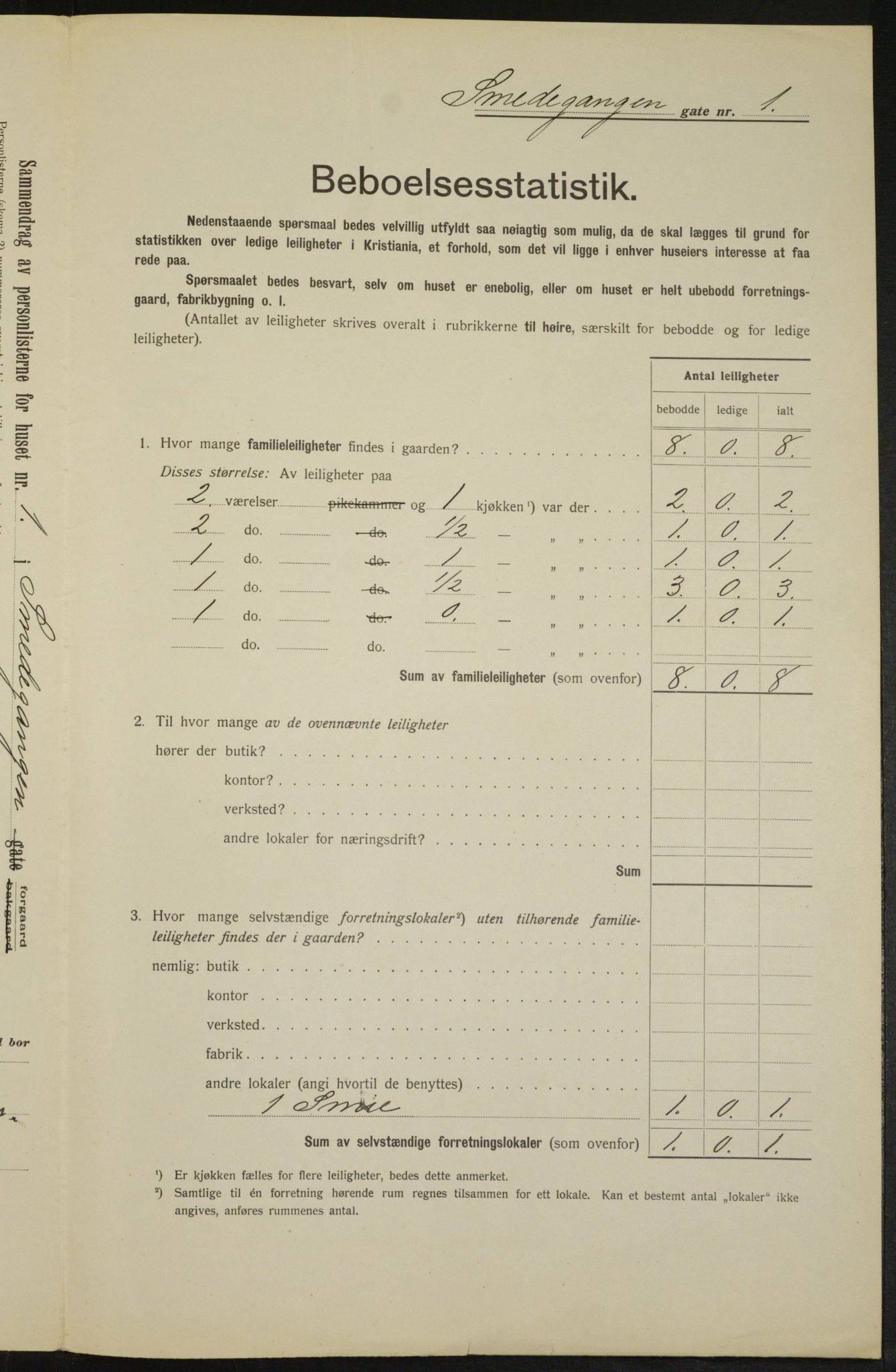 OBA, Kommunal folketelling 1.2.1913 for Kristiania, 1913, s. 97099