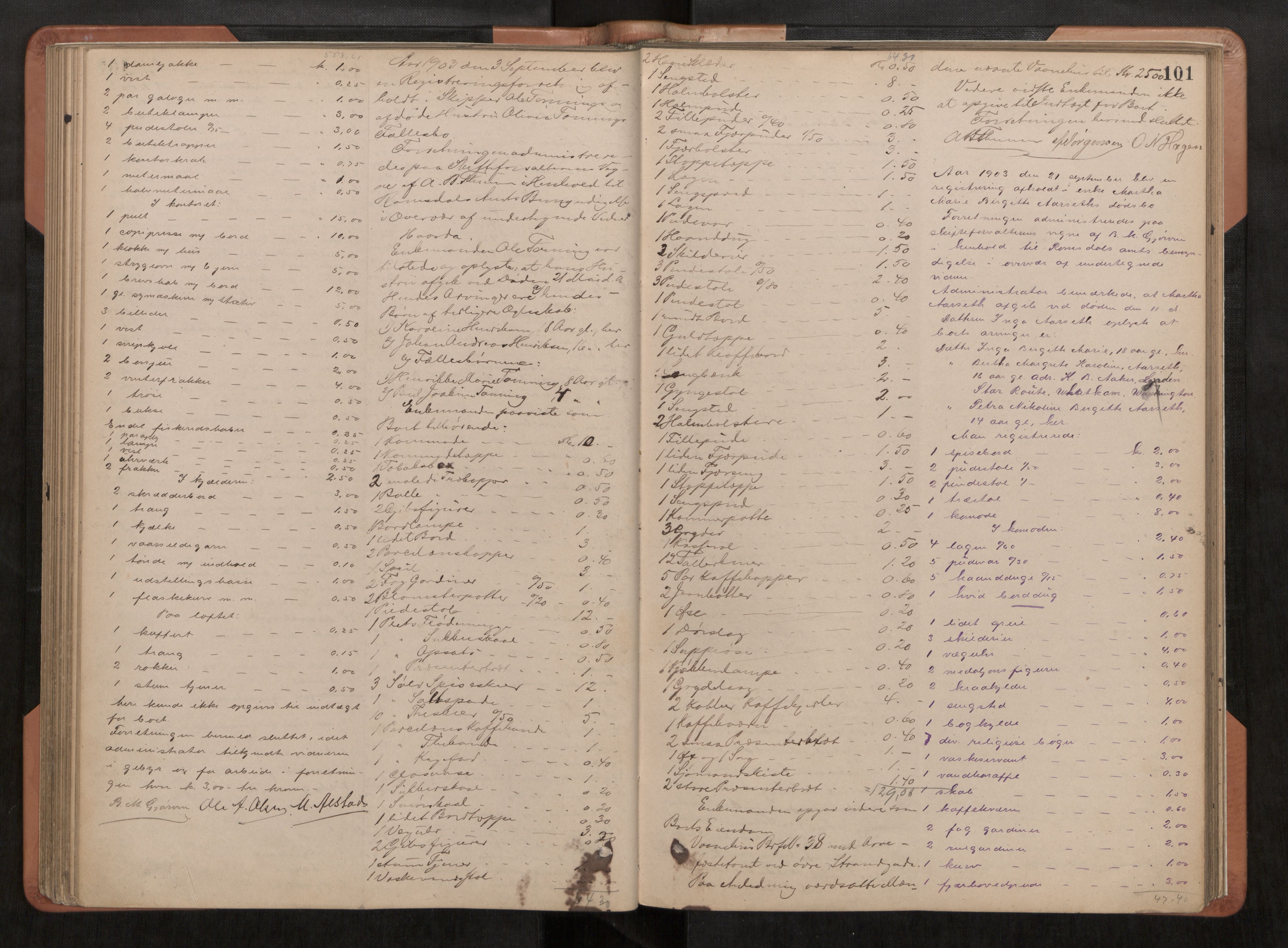 Ålesund byfogd, AV/SAT-A-4384/0001/03/03C/L0005: Registreringsprotokoll, 1899-1908, s. 101