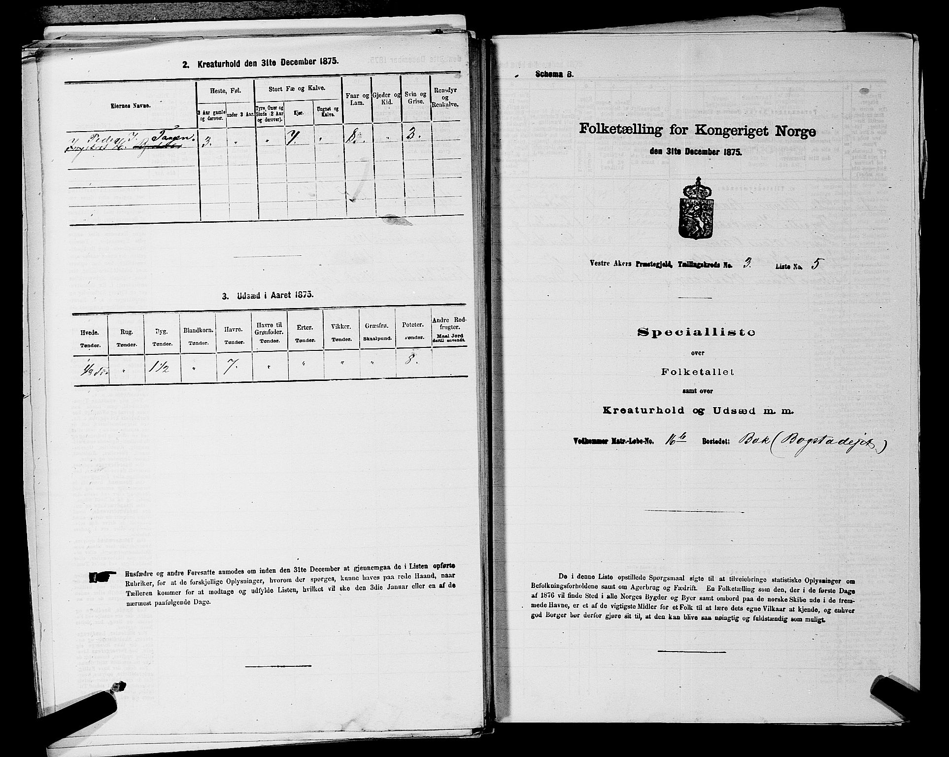 RA, Folketelling 1875 for 0218aP Vestre Aker prestegjeld, 1875, s. 799