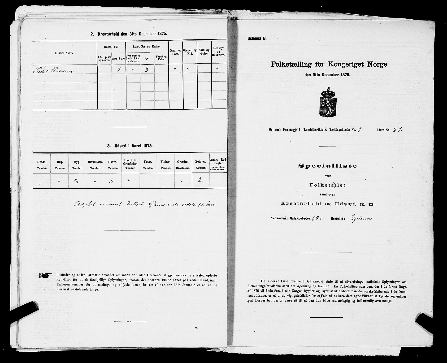 SAST, Folketelling 1875 for 1123L Høyland prestegjeld, Høyland sokn, 1875, s. 1220