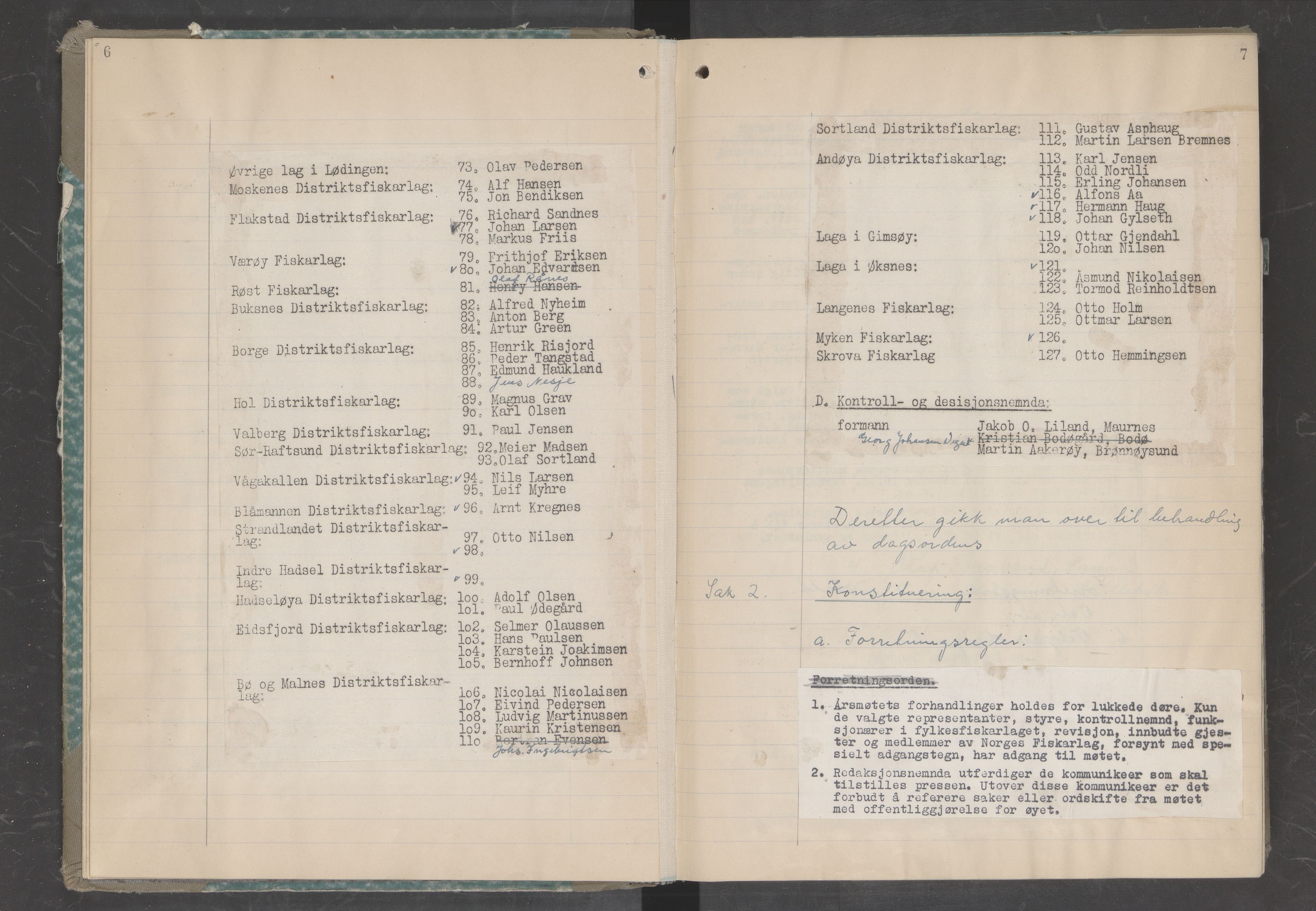 Nordland Fylkes Fiskarlag, AIN/NA024/100/L0005: Årsmøteprotokoll for Nordland Fylkes Fiskarlag, 1947-1952