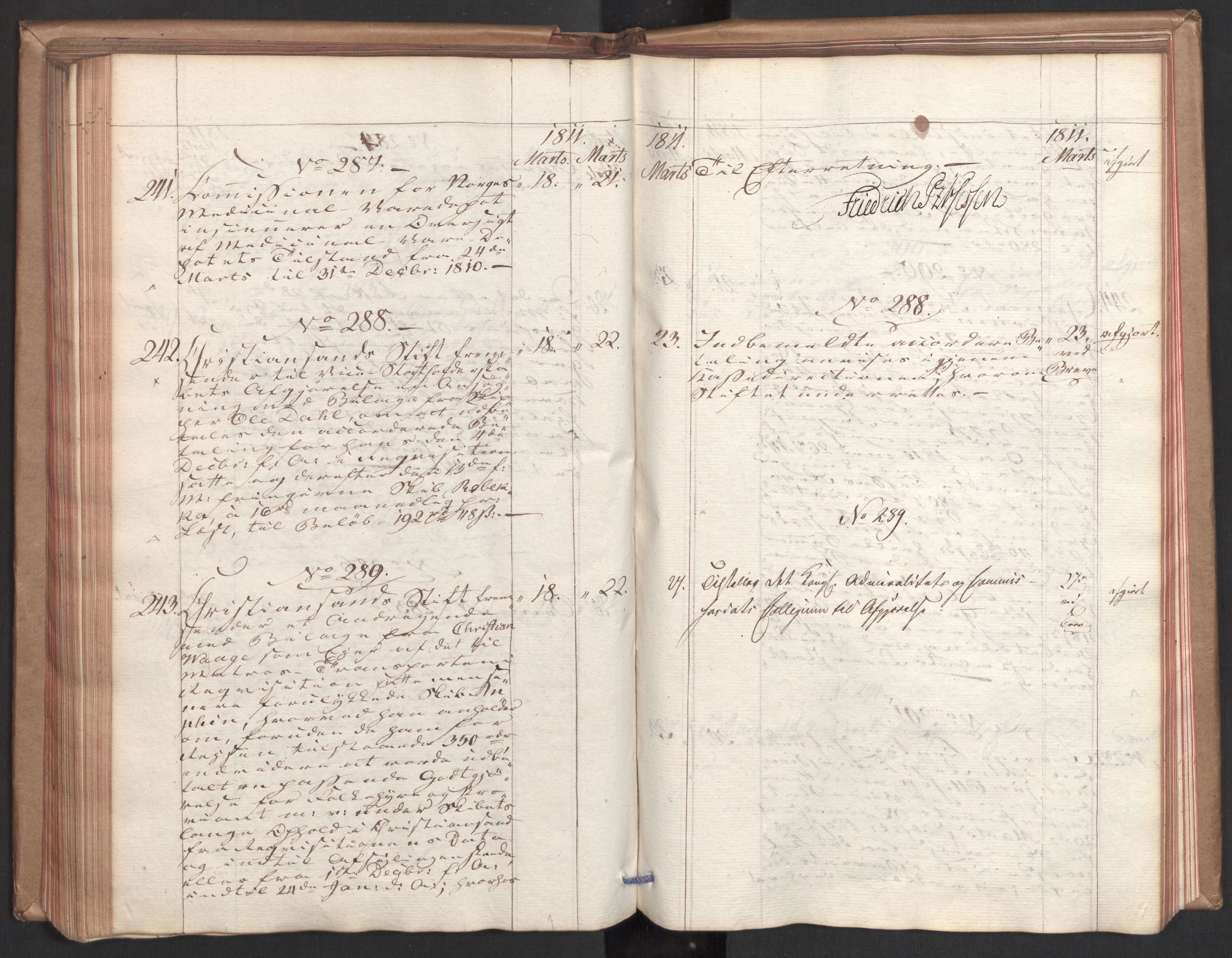 Stattholderembetet 1810-1814, 2. kontor (Kontor B), AV/RA-EA-5432/Ab/L0001: Referatprotokoll,  j.nr. 1-290,  l.nr. 1-347, 1810-1811