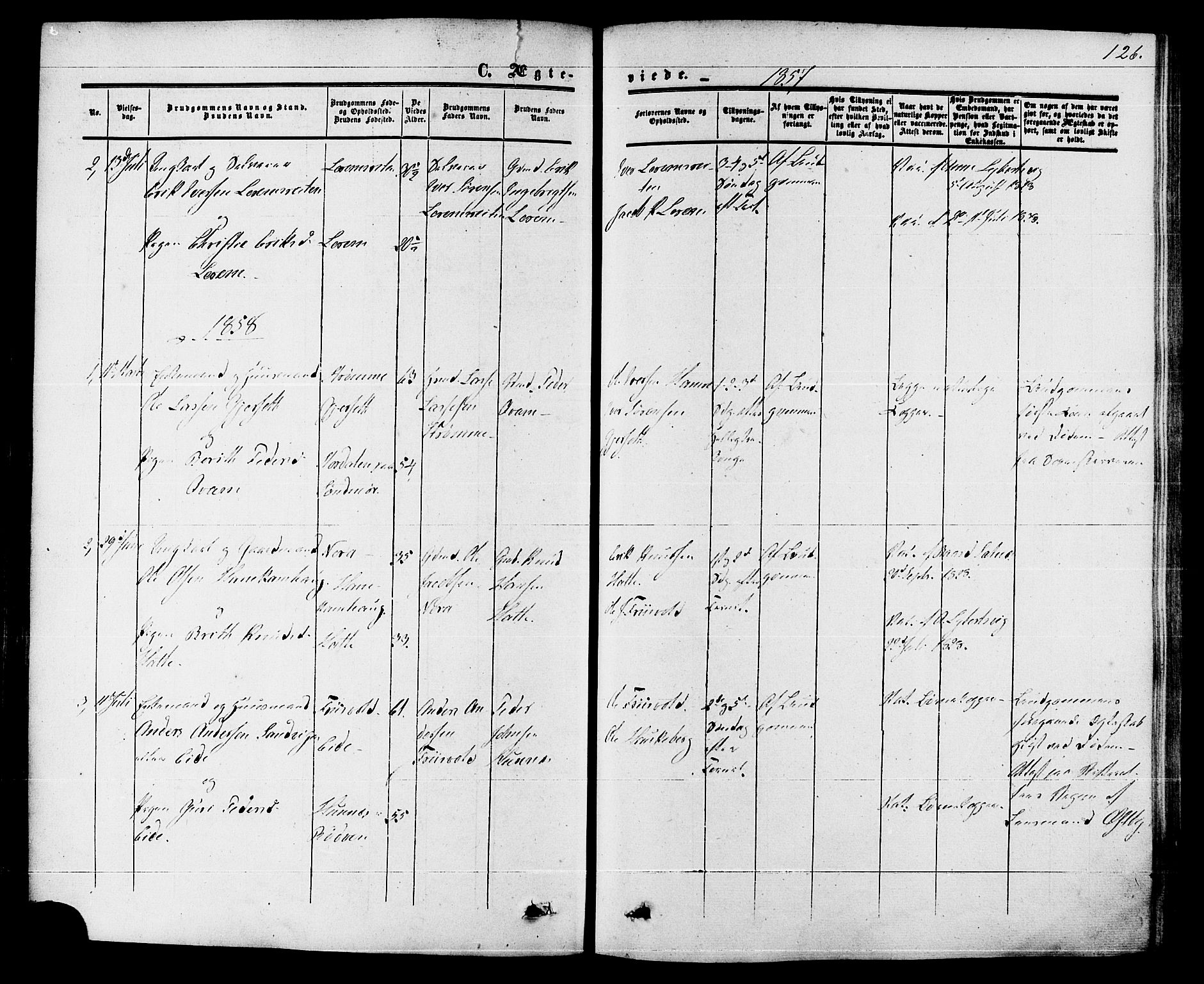 Ministerialprotokoller, klokkerbøker og fødselsregistre - Møre og Romsdal, AV/SAT-A-1454/542/L0552: Ministerialbok nr. 542A02, 1854-1884, s. 126