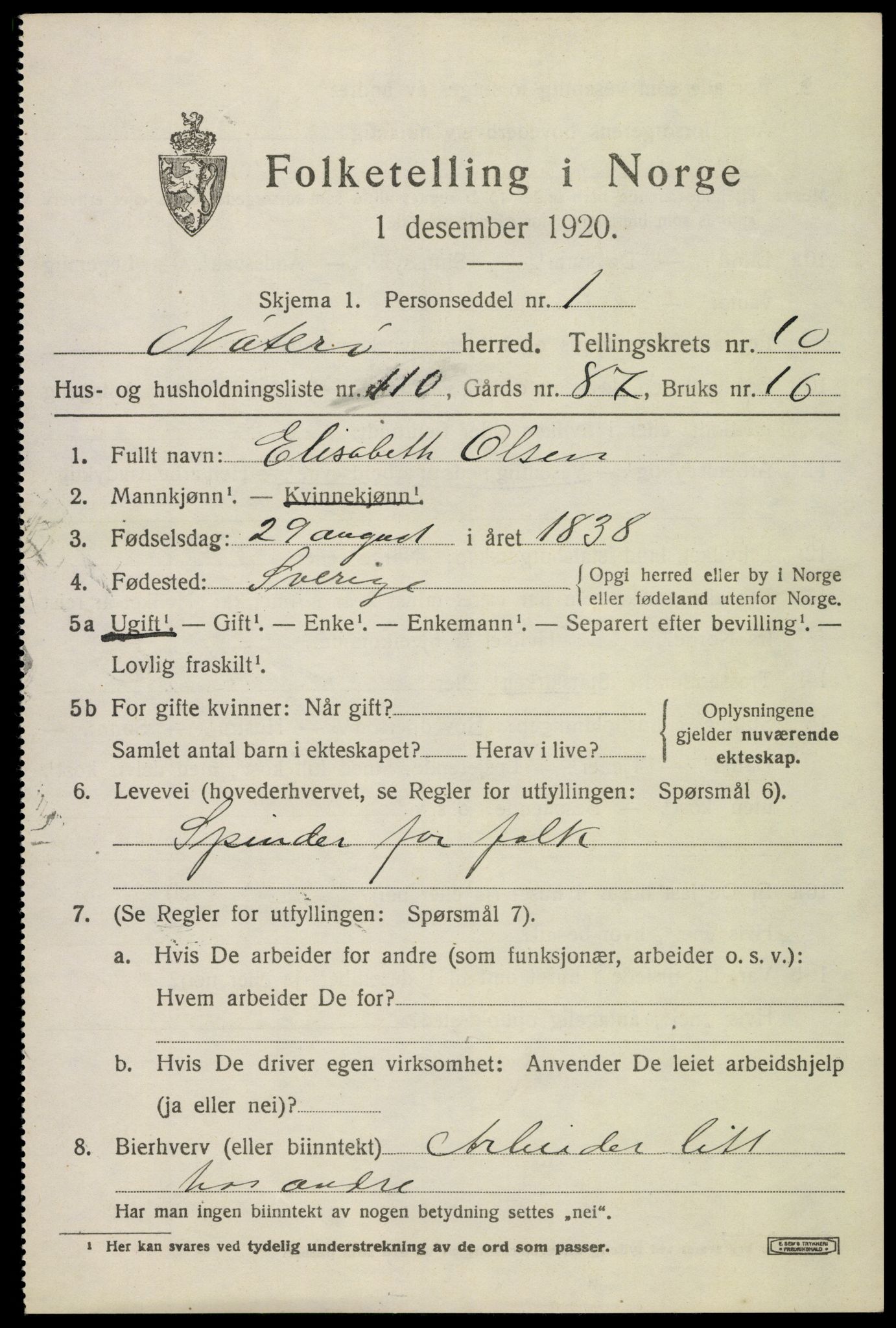 SAKO, Folketelling 1920 for 0722 Nøtterøy herred, 1920, s. 13499