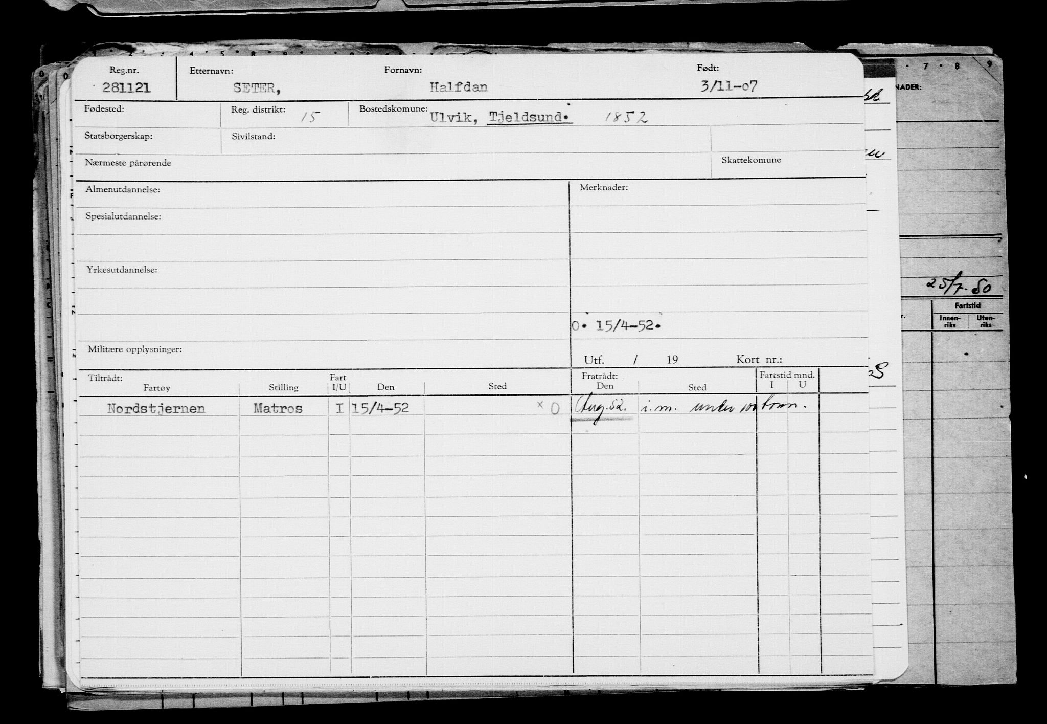 Direktoratet for sjømenn, AV/RA-S-3545/G/Gb/L0074: Hovedkort, 1907, s. 35