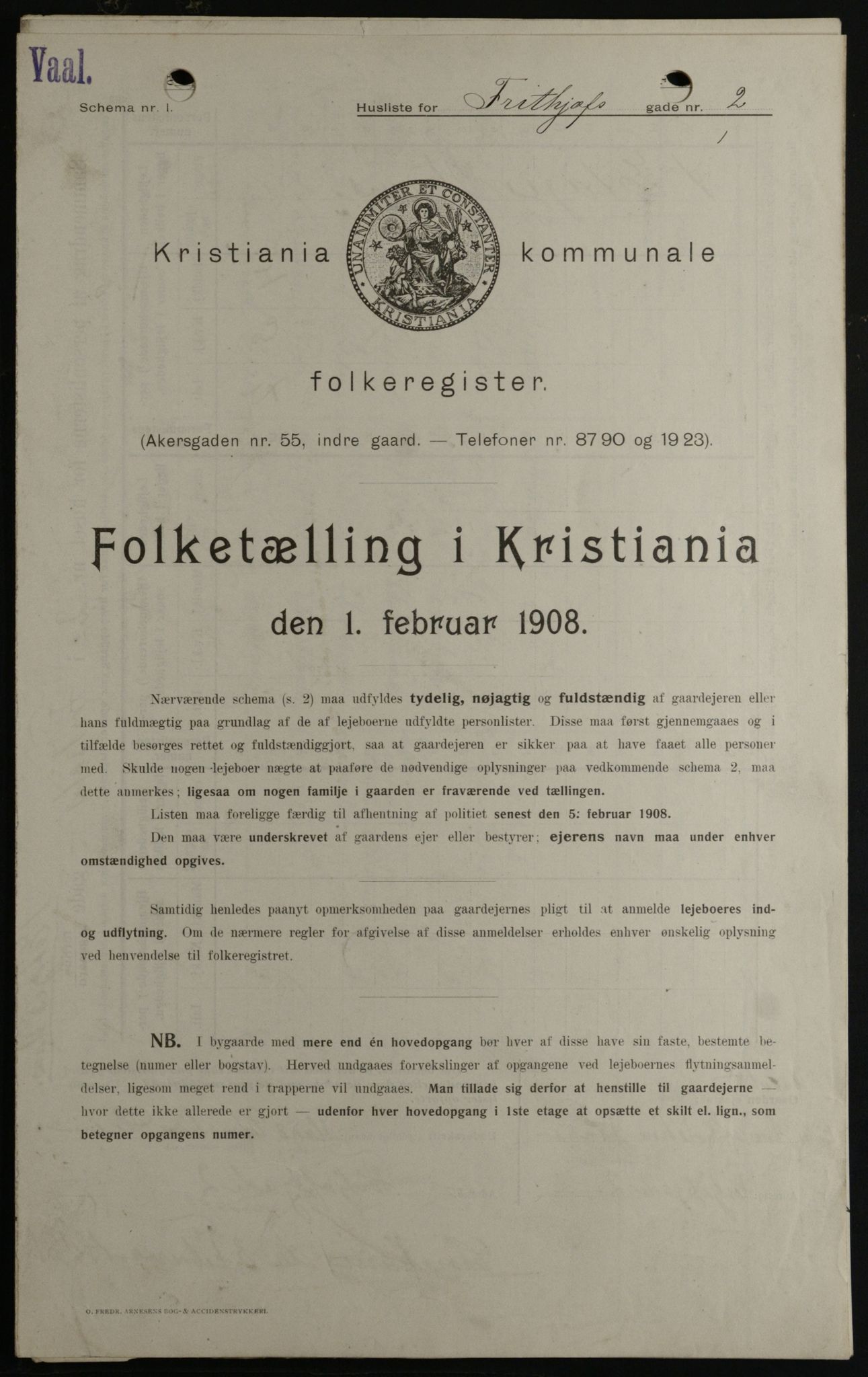 OBA, Kommunal folketelling 1.2.1908 for Kristiania kjøpstad, 1908, s. 24209