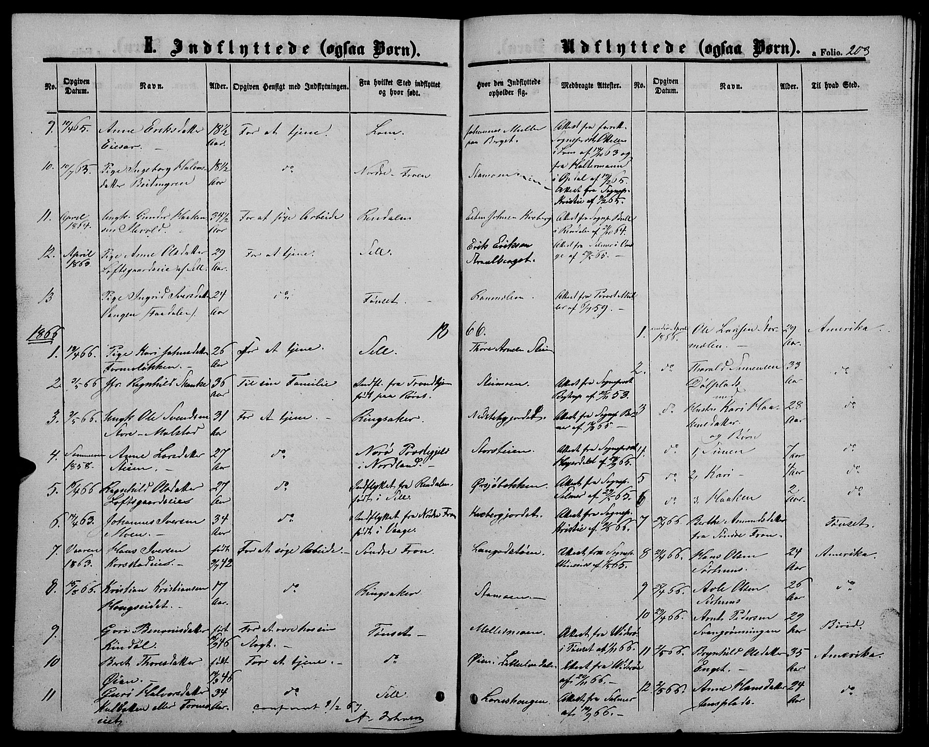 Alvdal prestekontor, SAH/PREST-060/H/Ha/Hab/L0002: Klokkerbok nr. 2, 1863-1878, s. 203