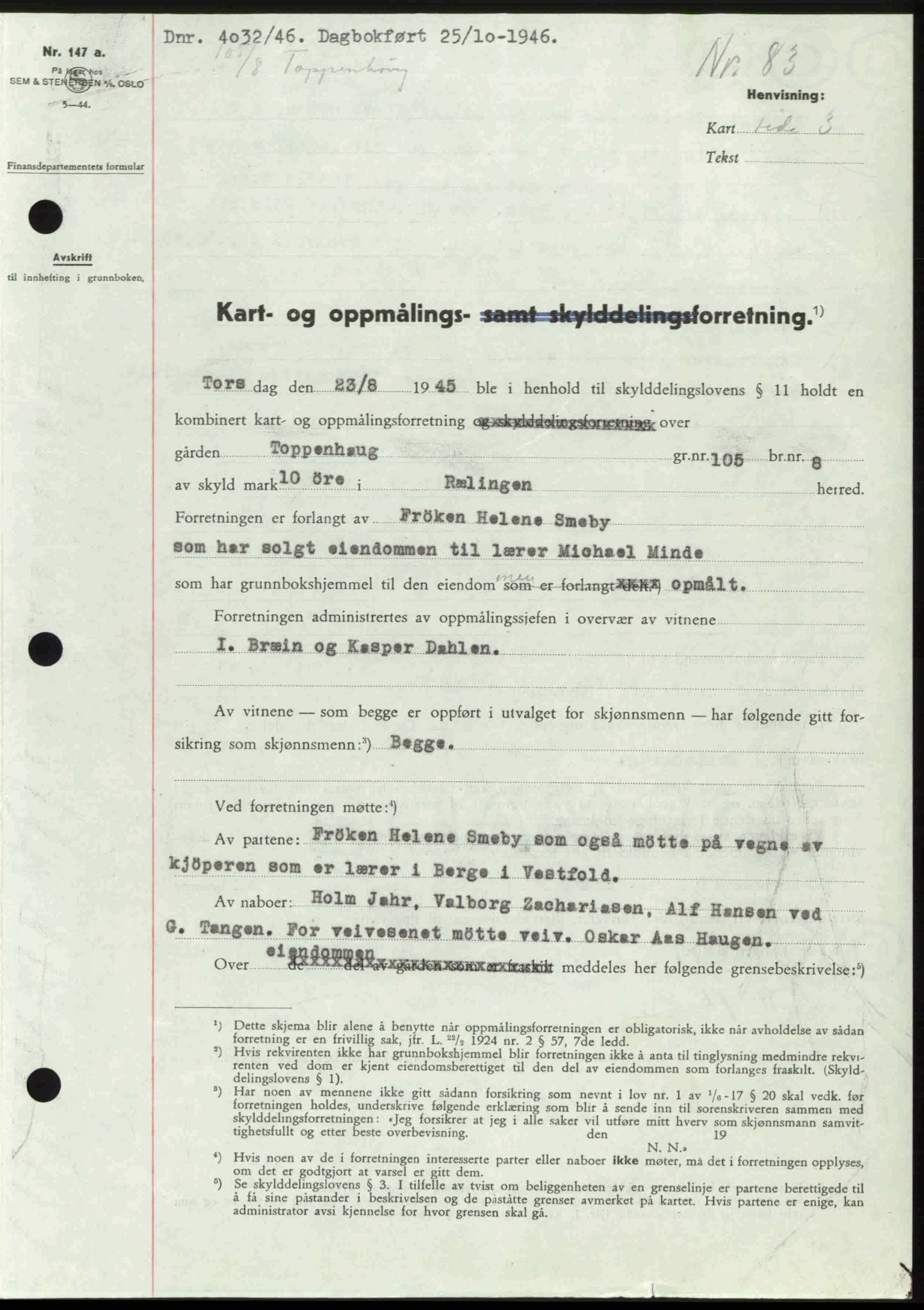 Nedre Romerike sorenskriveri, AV/SAO-A-10469/G/Gb/Gbd/L0017: Pantebok nr. 17, 1946-1946, Dagboknr: 4032/1946