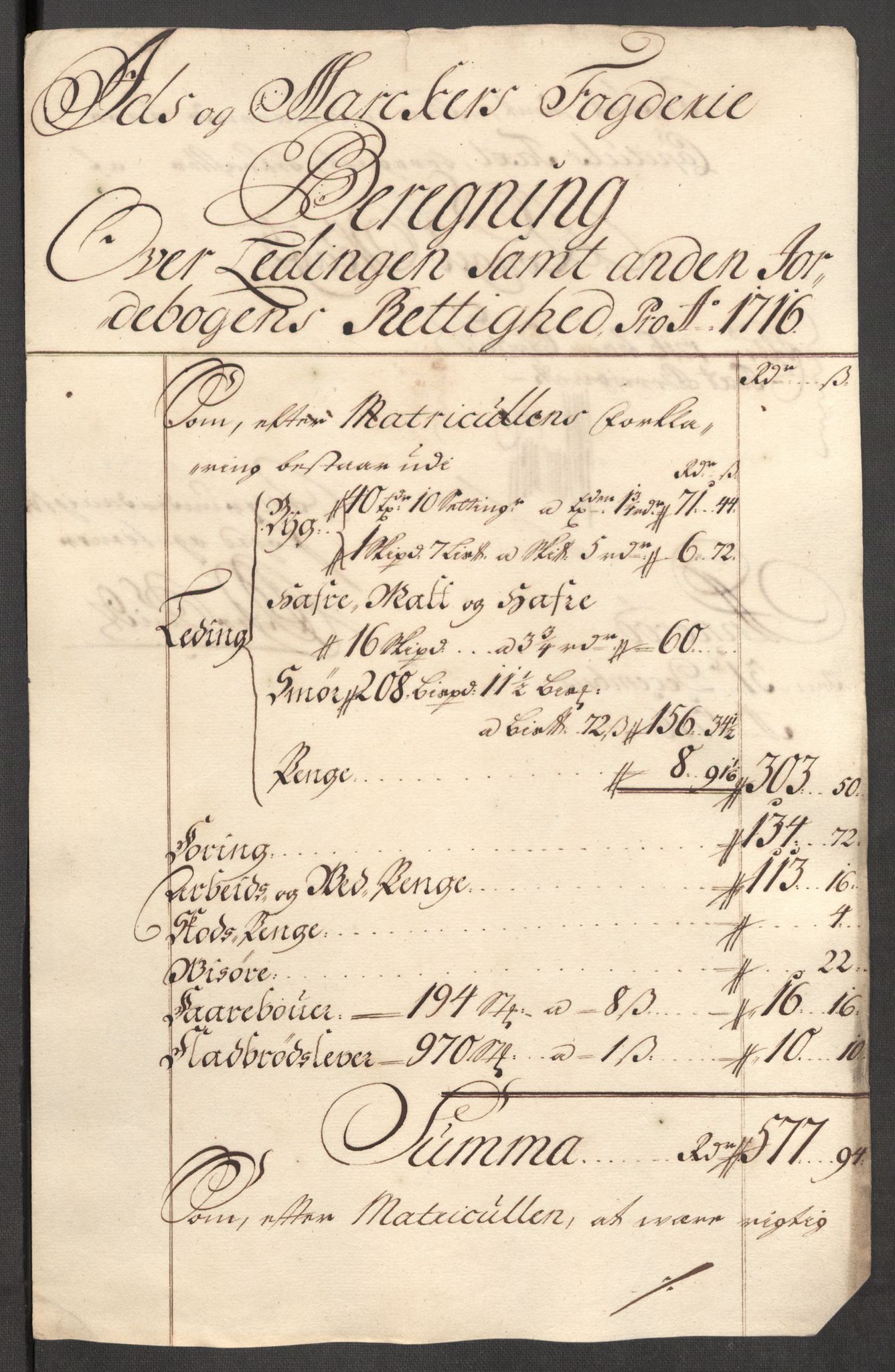 Rentekammeret inntil 1814, Reviderte regnskaper, Fogderegnskap, AV/RA-EA-4092/R01/L0023: Fogderegnskap Idd og Marker, 1715-1716, s. 292