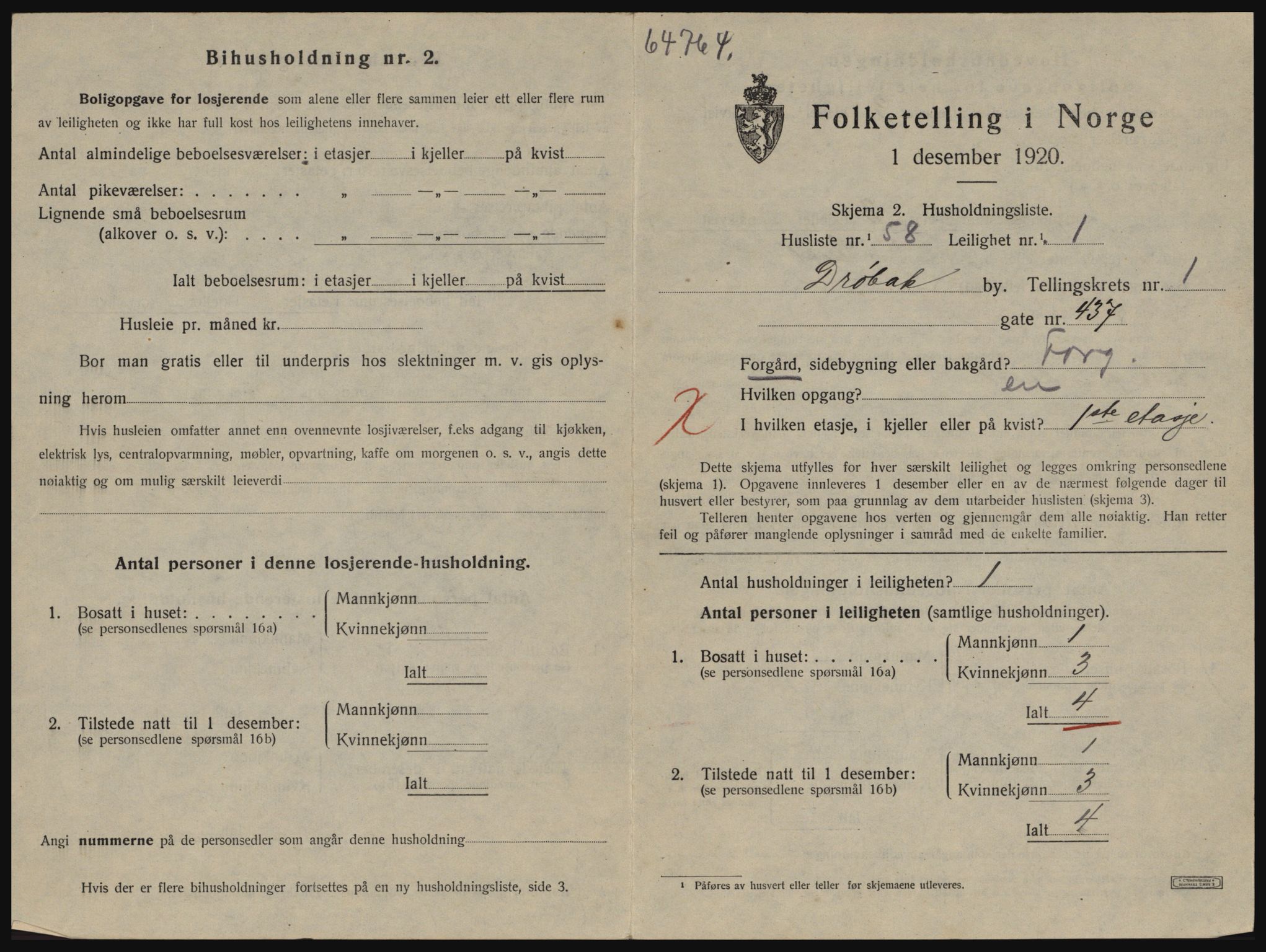 SAO, Folketelling 1920 for 0203 Drøbak kjøpstad, 1920, s. 923