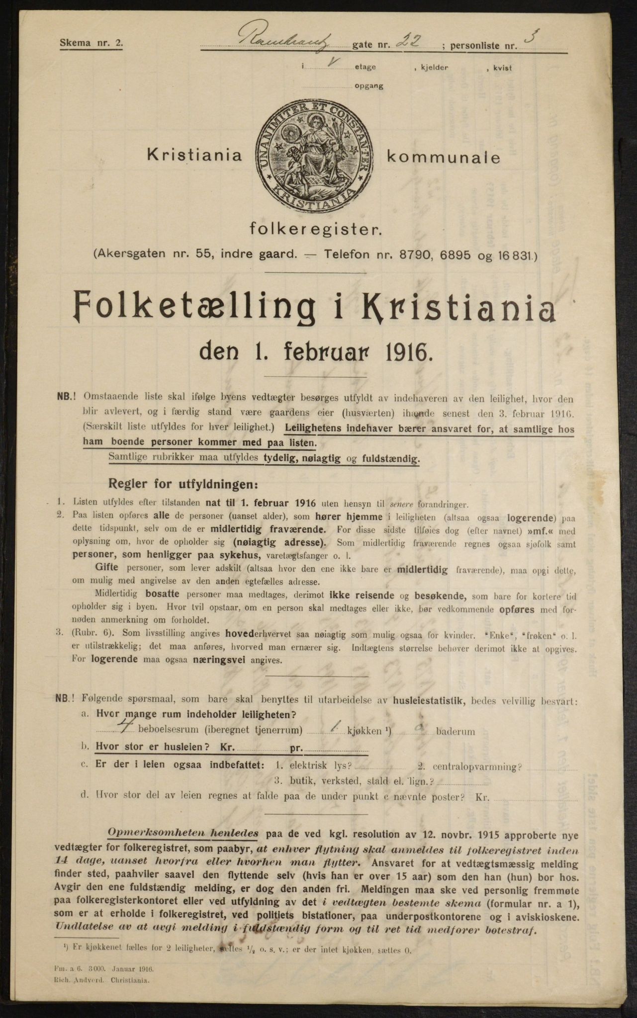 OBA, Kommunal folketelling 1.2.1916 for Kristiania, 1916, s. 86278