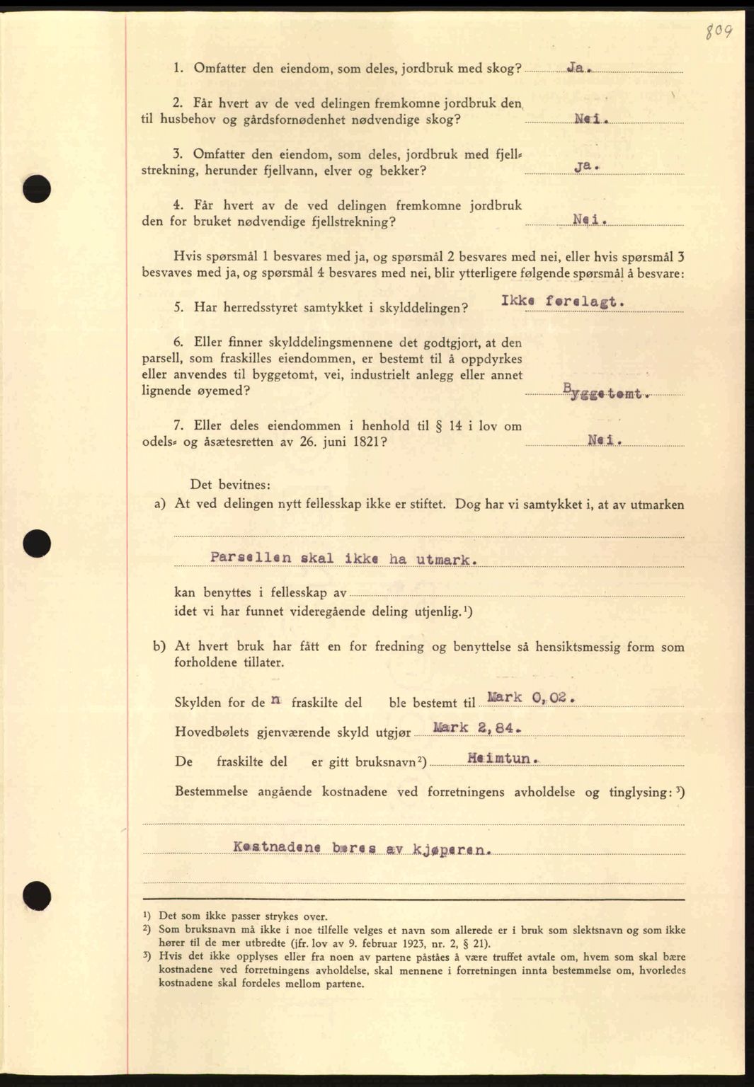 Nordmøre sorenskriveri, AV/SAT-A-4132/1/2/2Ca: Pantebok nr. A96, 1943-1944, Dagboknr: 2814/1943