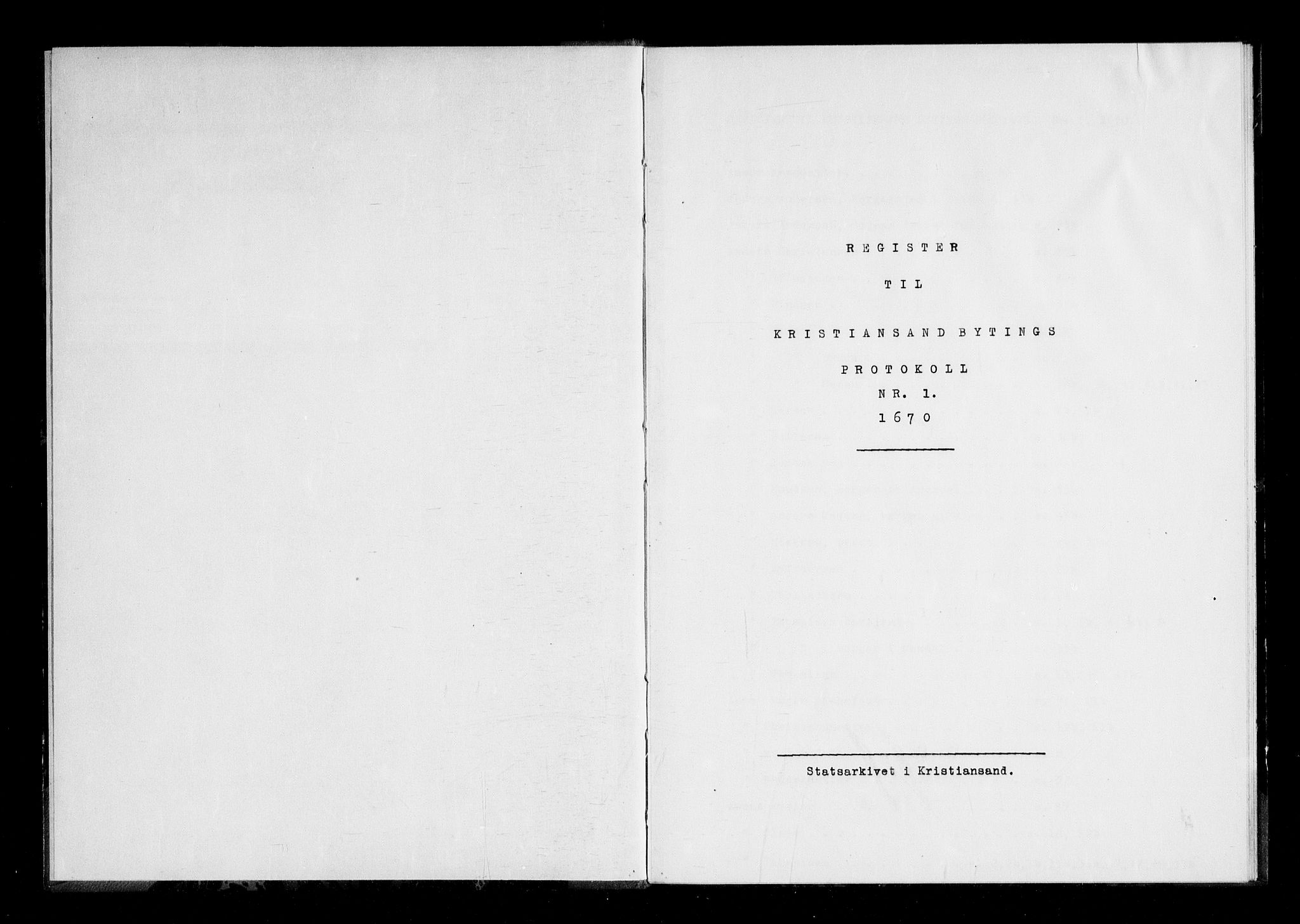 Kristiansand byrett, AV/SAK-1223-0001/F/Fa/L0002: Personregister til bytingsprotokoll nr. 1A, 1670