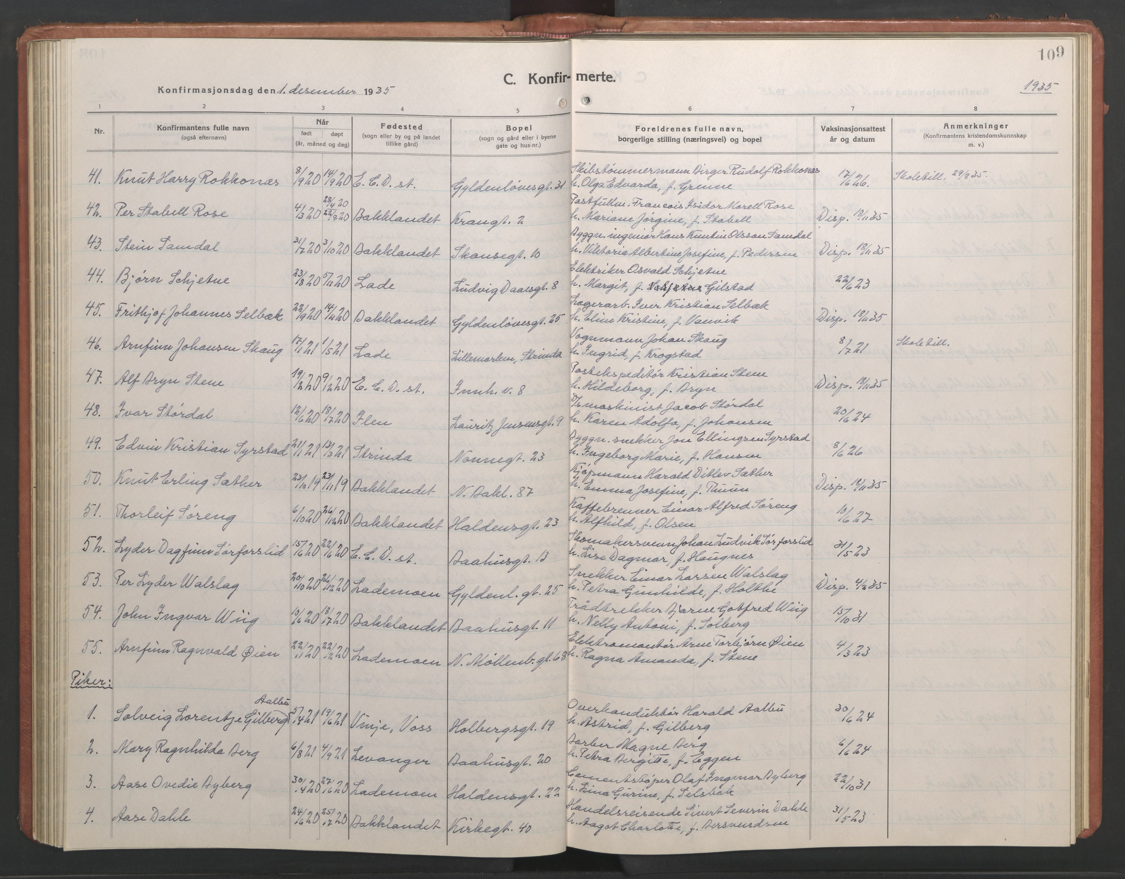 Ministerialprotokoller, klokkerbøker og fødselsregistre - Sør-Trøndelag, SAT/A-1456/604/L0228: Klokkerbok nr. 604C11, 1928-1950, s. 109