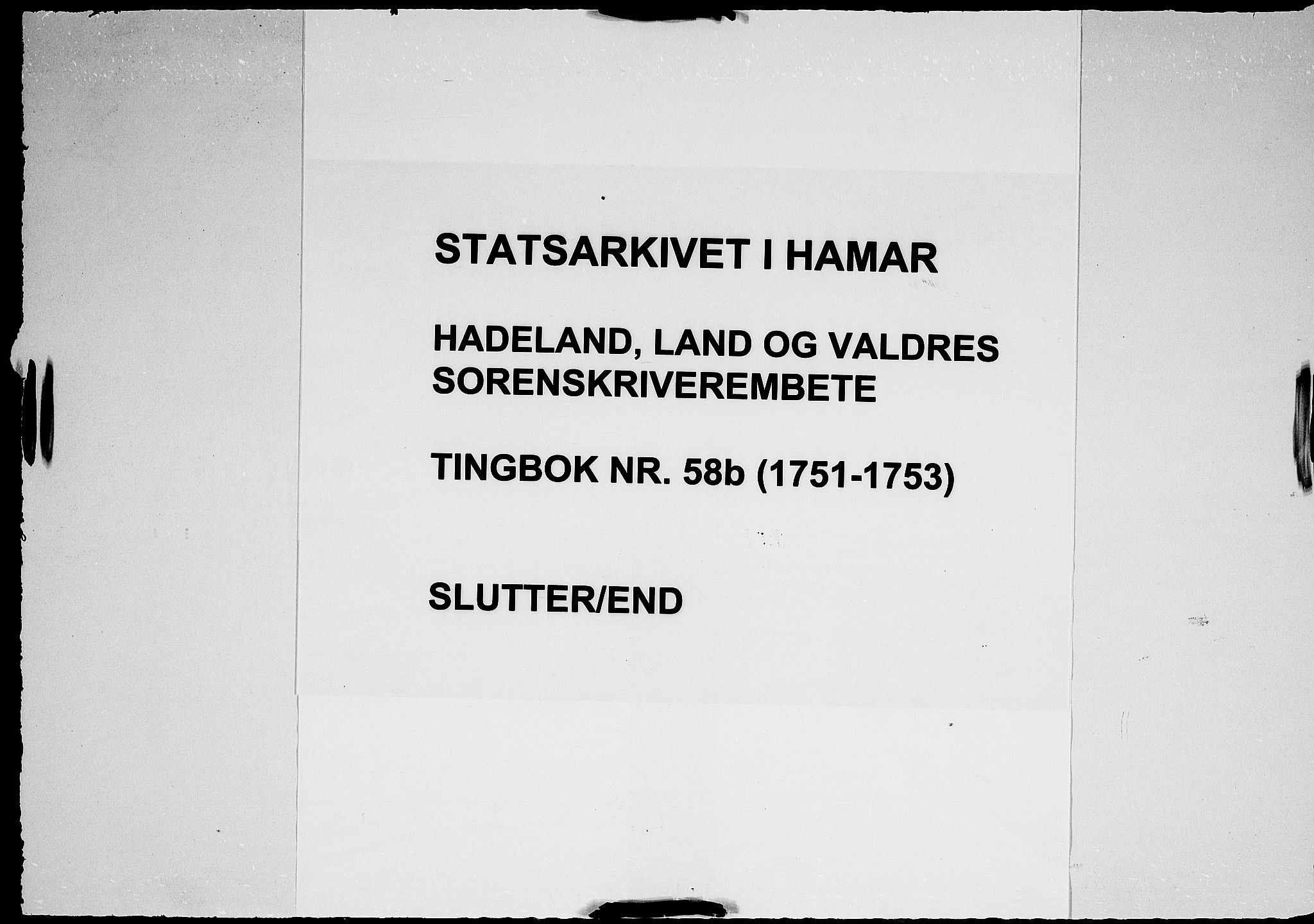 Hadeland, Land og Valdres sorenskriveri, SAH/TING-028/G/Gb/L0058/0002: Tingbok / 58B:, 1751-1753