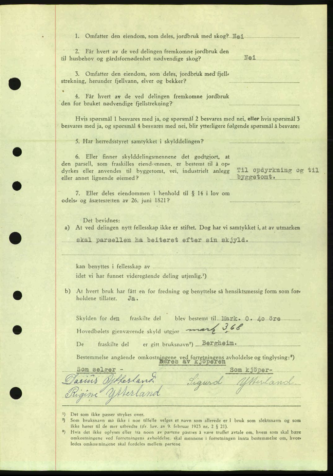 Nordre Sunnmøre sorenskriveri, AV/SAT-A-0006/1/2/2C/2Ca: Pantebok nr. A20a, 1945-1945, Dagboknr: 886/1945