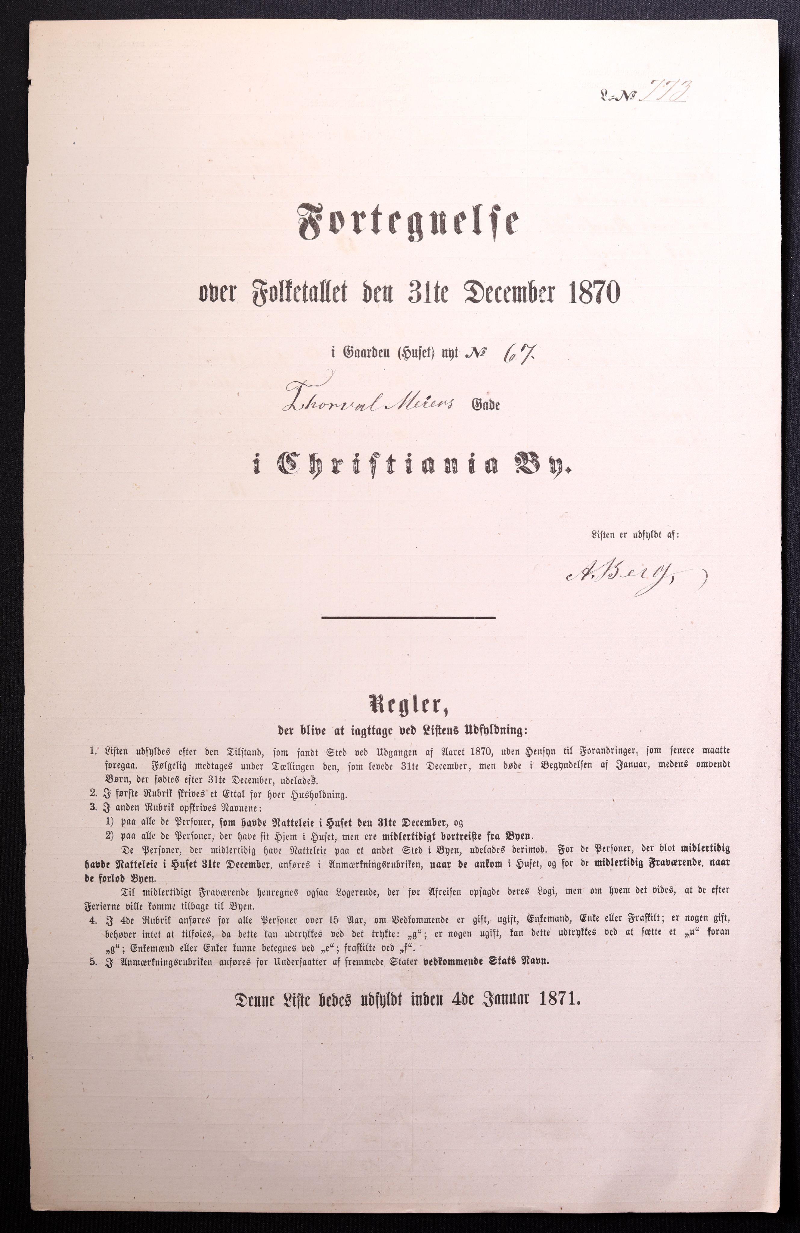 RA, Folketelling 1870 for 0301 Kristiania kjøpstad, 1870, s. 4265