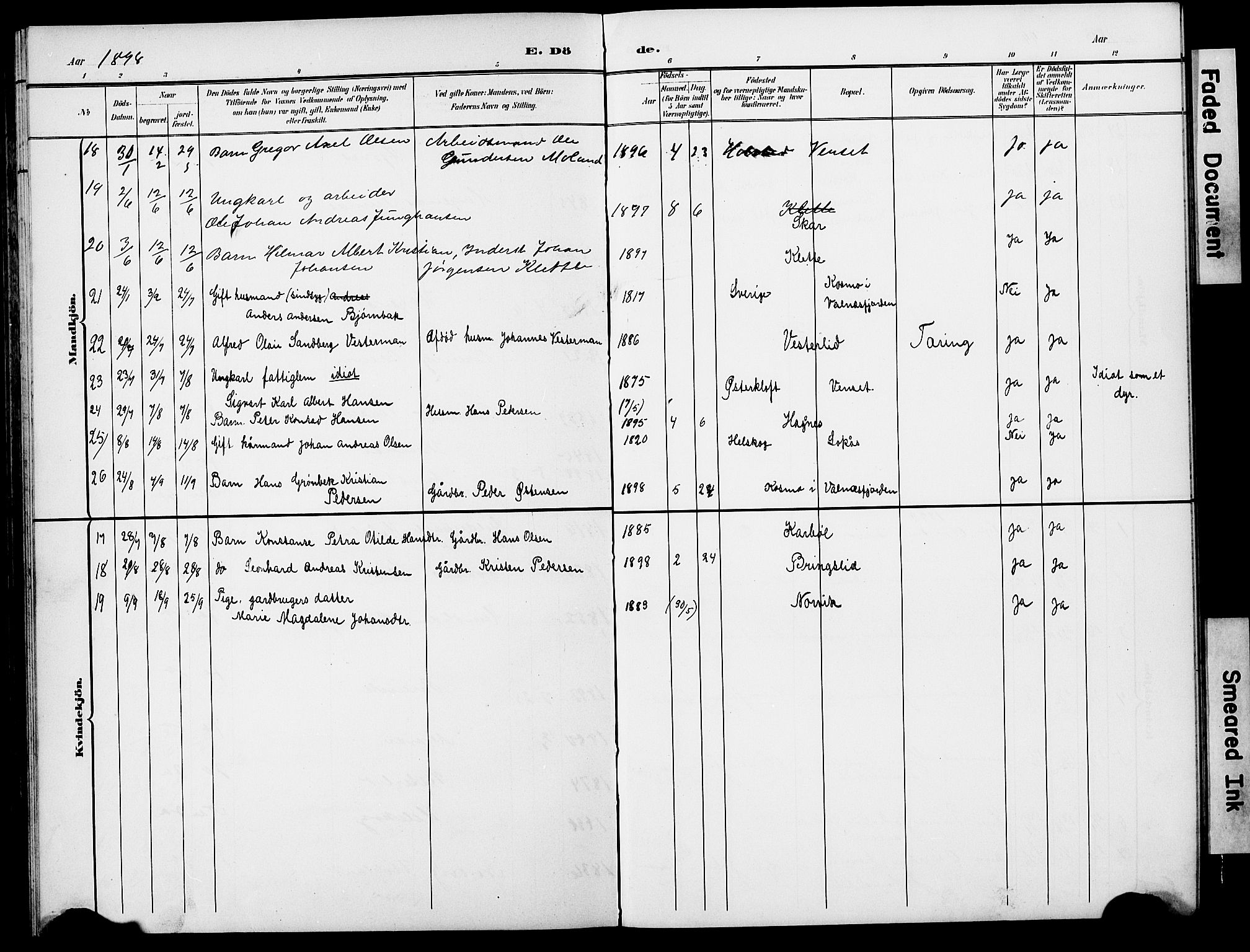 Ministerialprotokoller, klokkerbøker og fødselsregistre - Nordland, AV/SAT-A-1459/852/L0755: Klokkerbok nr. 852C06, 1895-1902