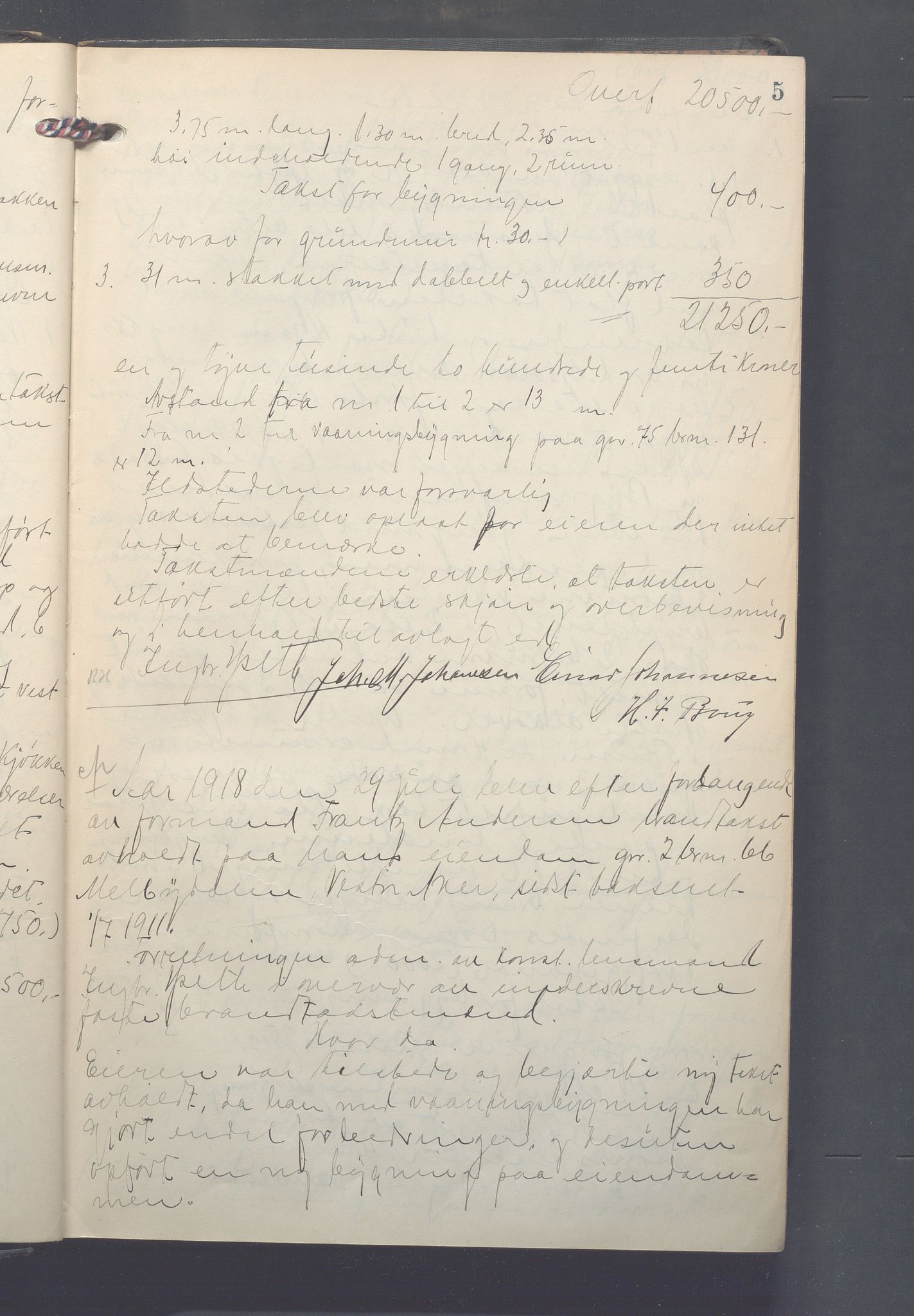 Lensmennene i Aker, OBA/A-10133/F/Fa/L0019: Branntakstprotokoll, 1918-1919, s. 5