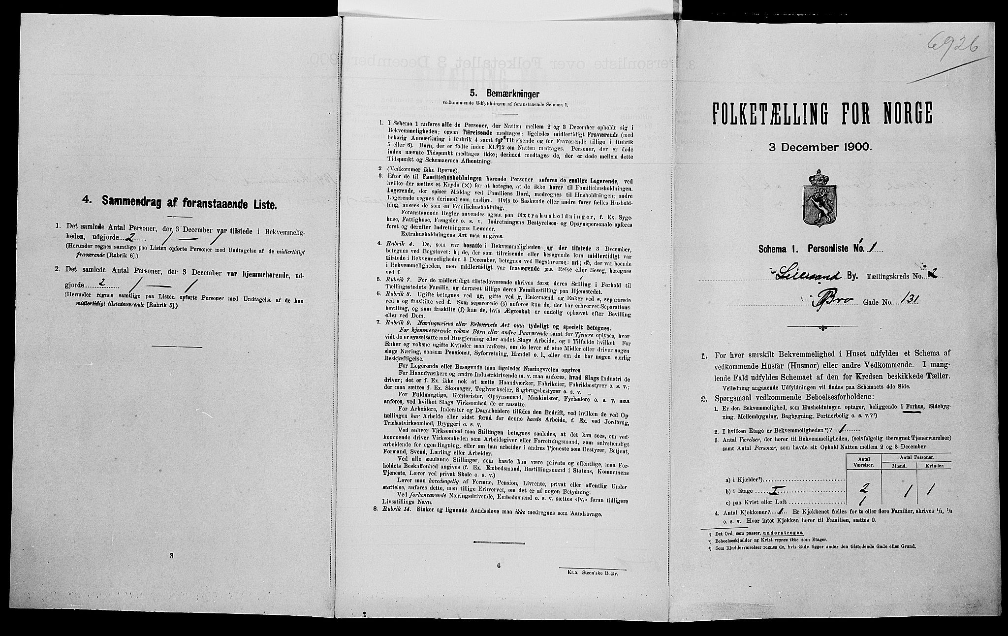 SAK, Folketelling 1900 for 0905 Lillesand ladested, 1900, s. 683