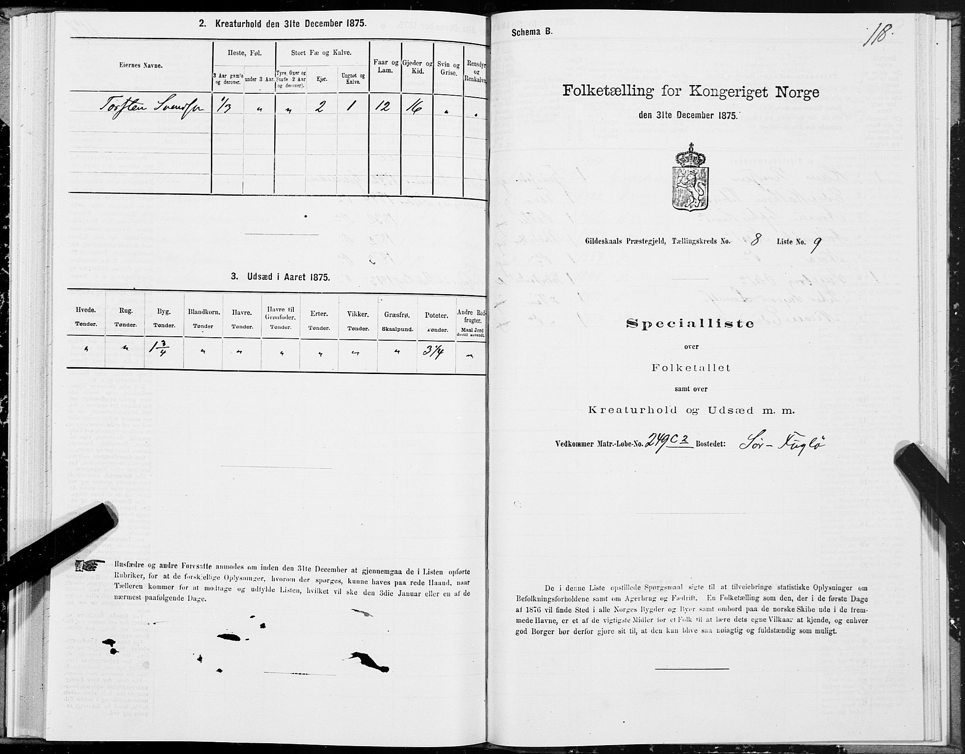 SAT, Folketelling 1875 for 1838P Gildeskål prestegjeld, 1875, s. 4118