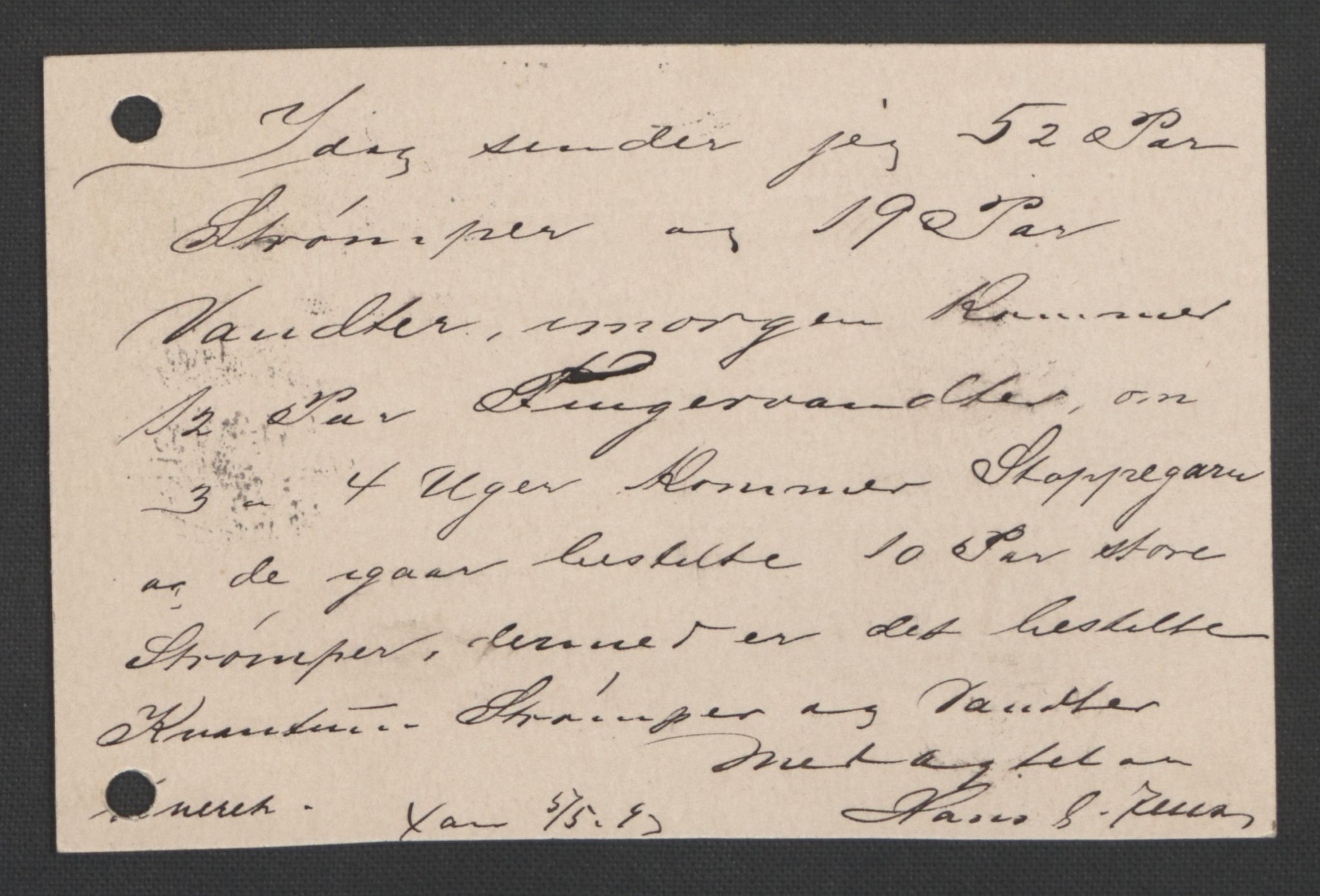 Arbeidskomitéen for Fridtjof Nansens polarekspedisjon, AV/RA-PA-0061/D/L0003/0002: Innk. brev og telegrammer vedr. proviant og utrustning / Utrustningen m.m. - korrespondanse, 1893, s. 240