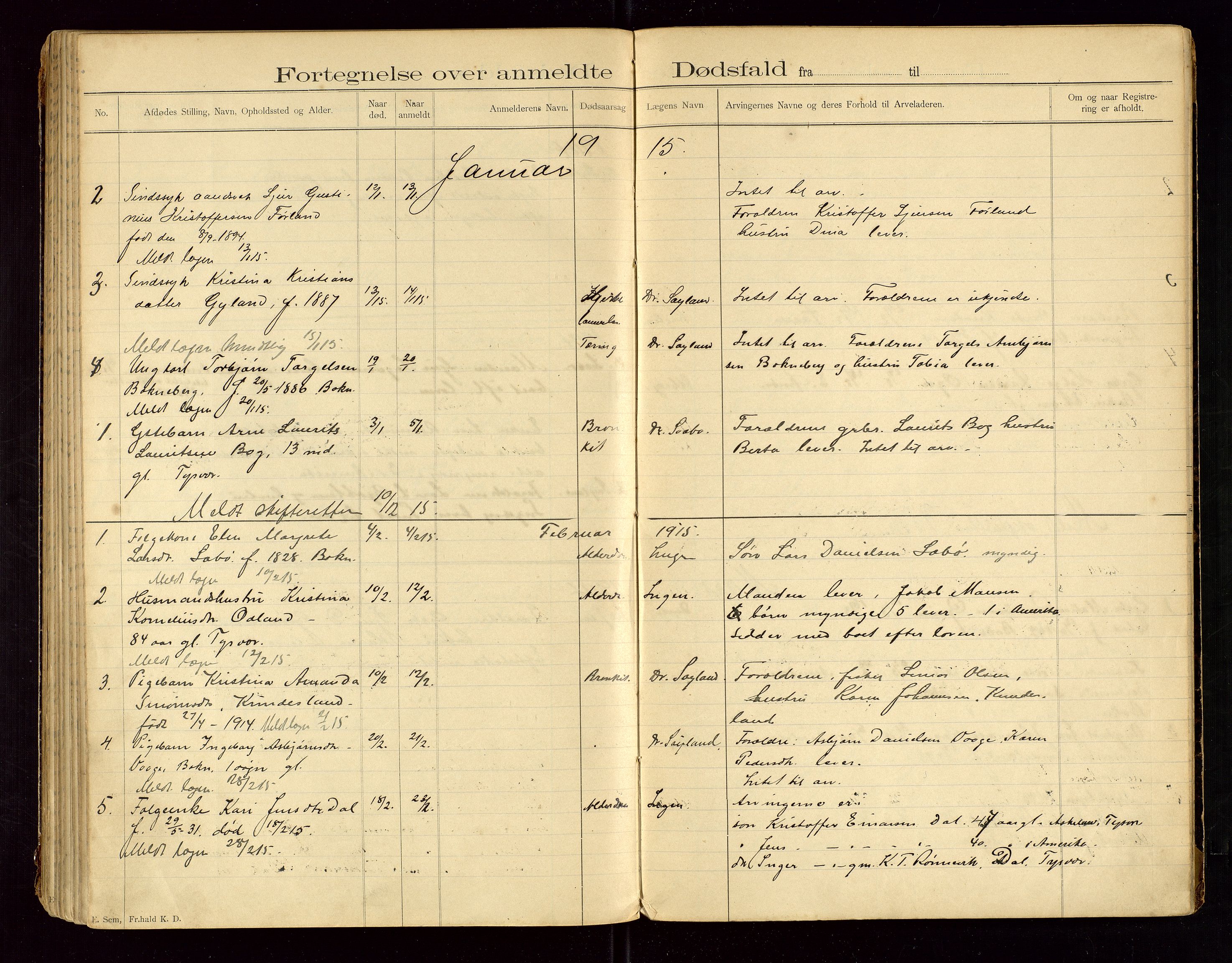 Tysvær lensmannskontor, AV/SAST-A-100192/Gga/L0002: "Dødsfalds-Protokol for Lensmanden i Tysvær Lensmandsdistrikt", 1897-1916