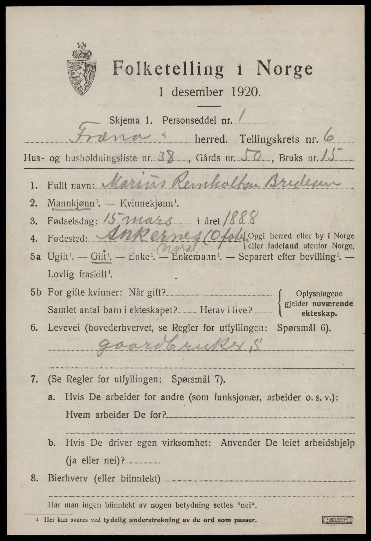 SAT, Folketelling 1920 for 1548 Fræna herred, 1920, s. 4499