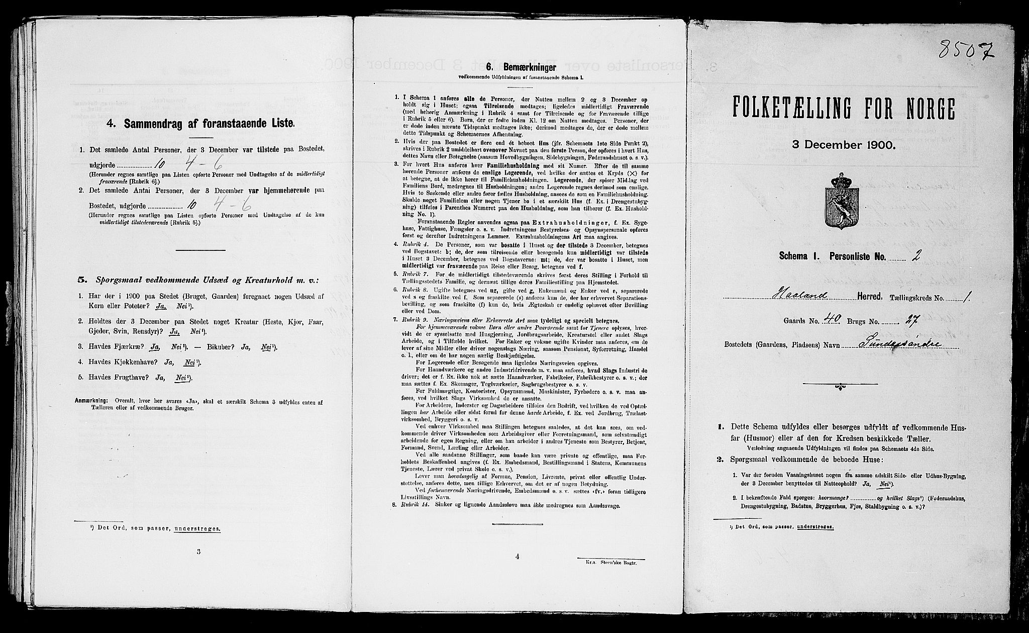 SAST, Folketelling 1900 for 1124 Haaland herred, 1900, s. 101