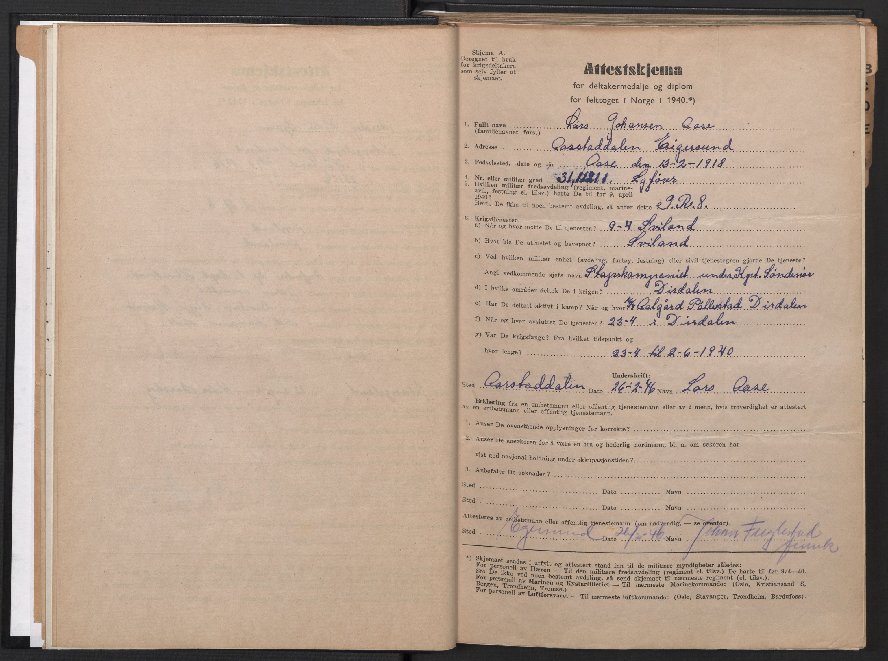 Forsvaret, Rogaland infanteriregiment nr. 8, AV/RA-RAFA-3374/D/Dc/L0001: Saksarkiv nr. 532, 1946, s. 19