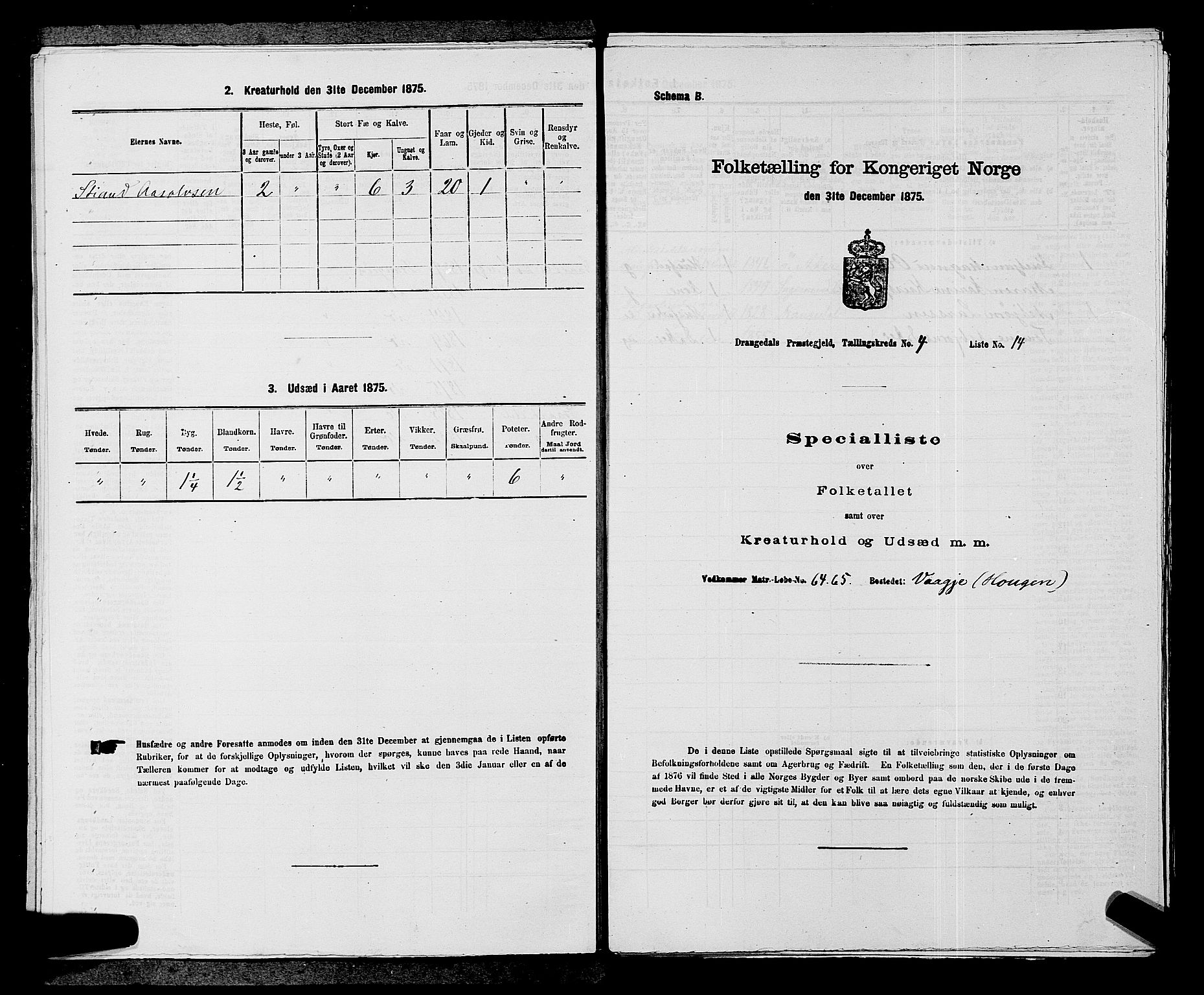SAKO, Folketelling 1875 for 0817P Drangedal prestegjeld, 1875, s. 440