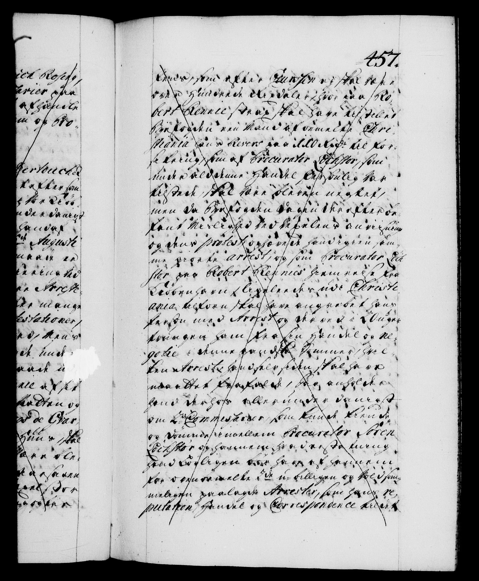 Danske Kanselli 1572-1799, AV/RA-EA-3023/F/Fc/Fca/Fcab/L0024: Norske tegnelser, 1728-1730, s. 457a