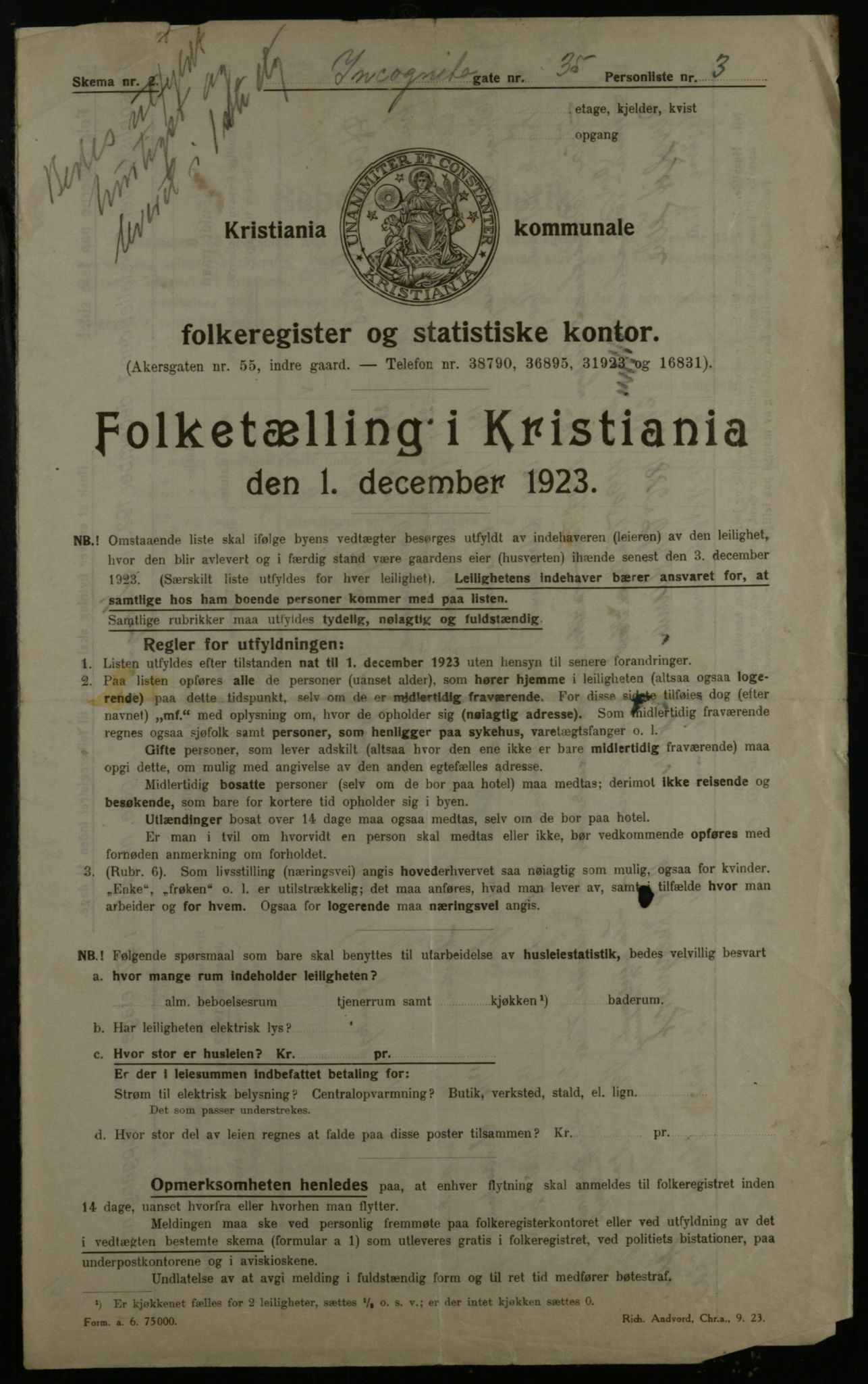 OBA, Kommunal folketelling 1.12.1923 for Kristiania, 1923, s. 49504