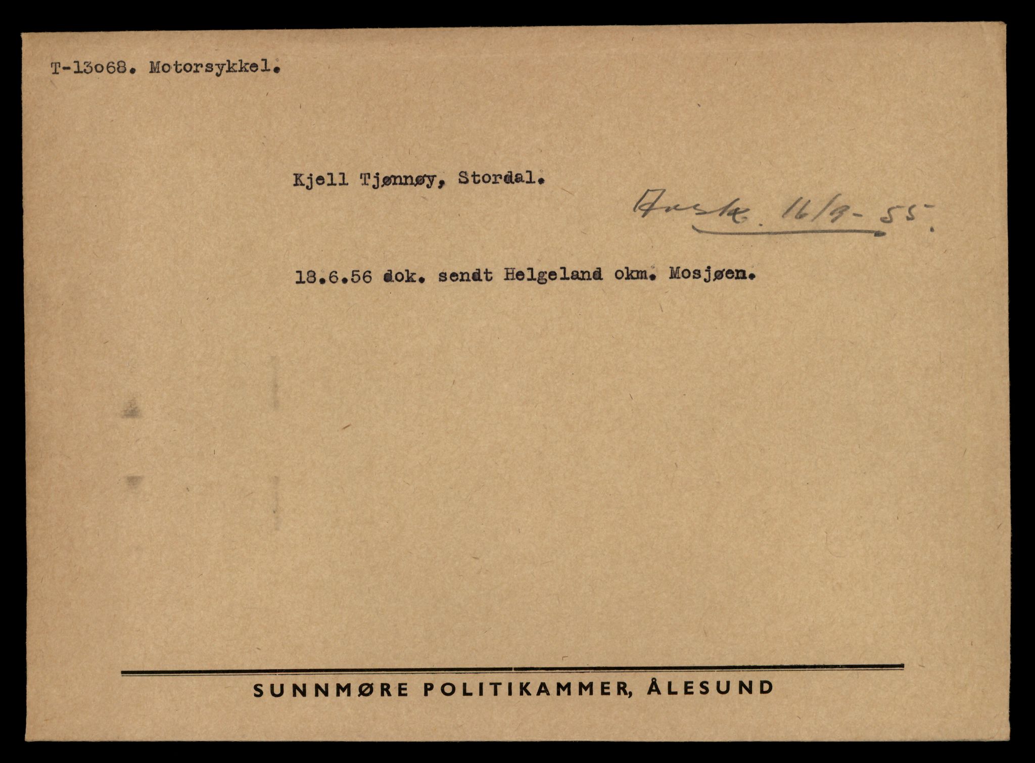 Møre og Romsdal vegkontor - Ålesund trafikkstasjon, AV/SAT-A-4099/F/Fe/L0037: Registreringskort for kjøretøy T 13031 - T 13179, 1927-1998, s. 735