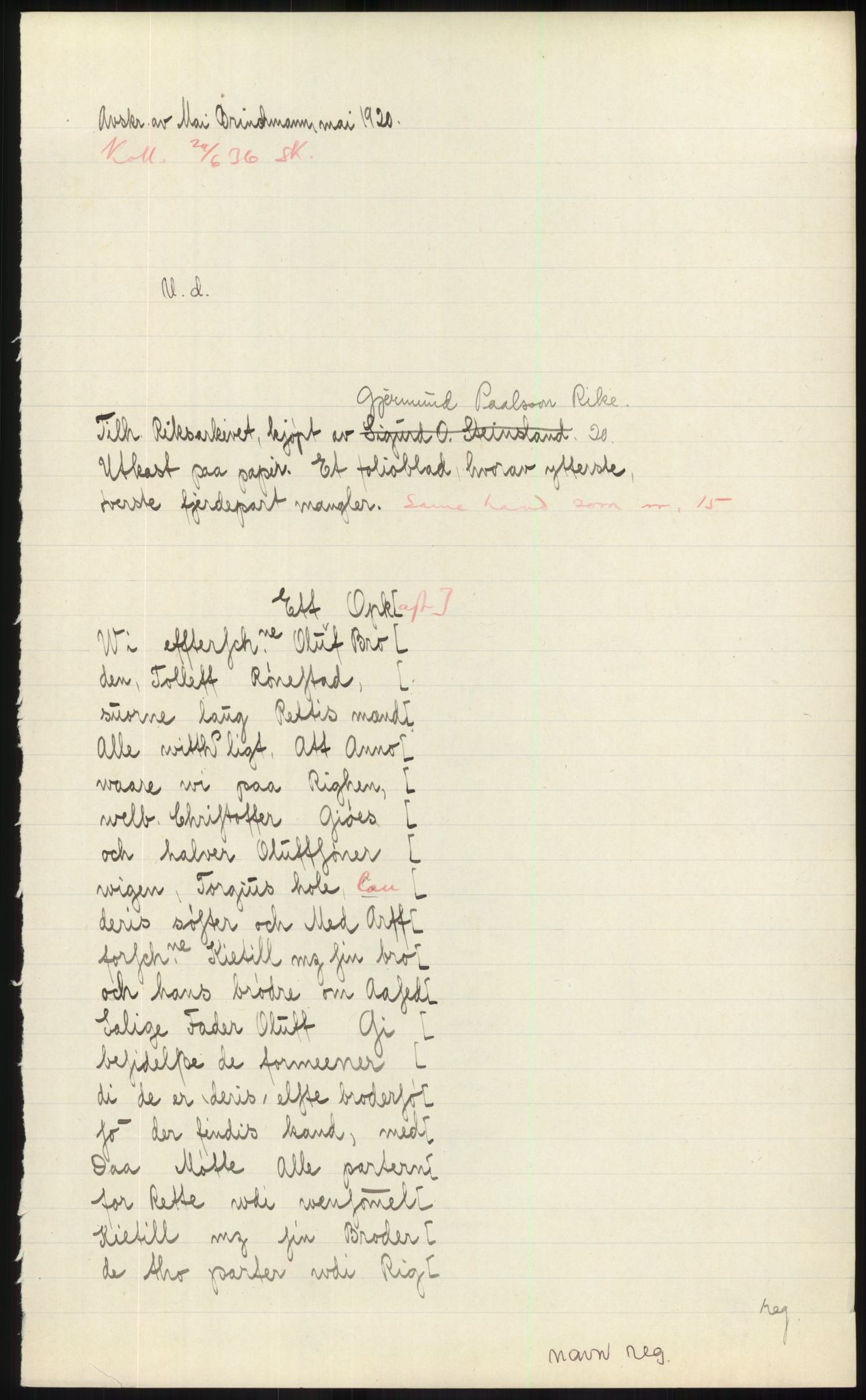 Samlinger til kildeutgivelse, Diplomavskriftsamlingen, AV/RA-EA-4053/H/Ha, s. 238