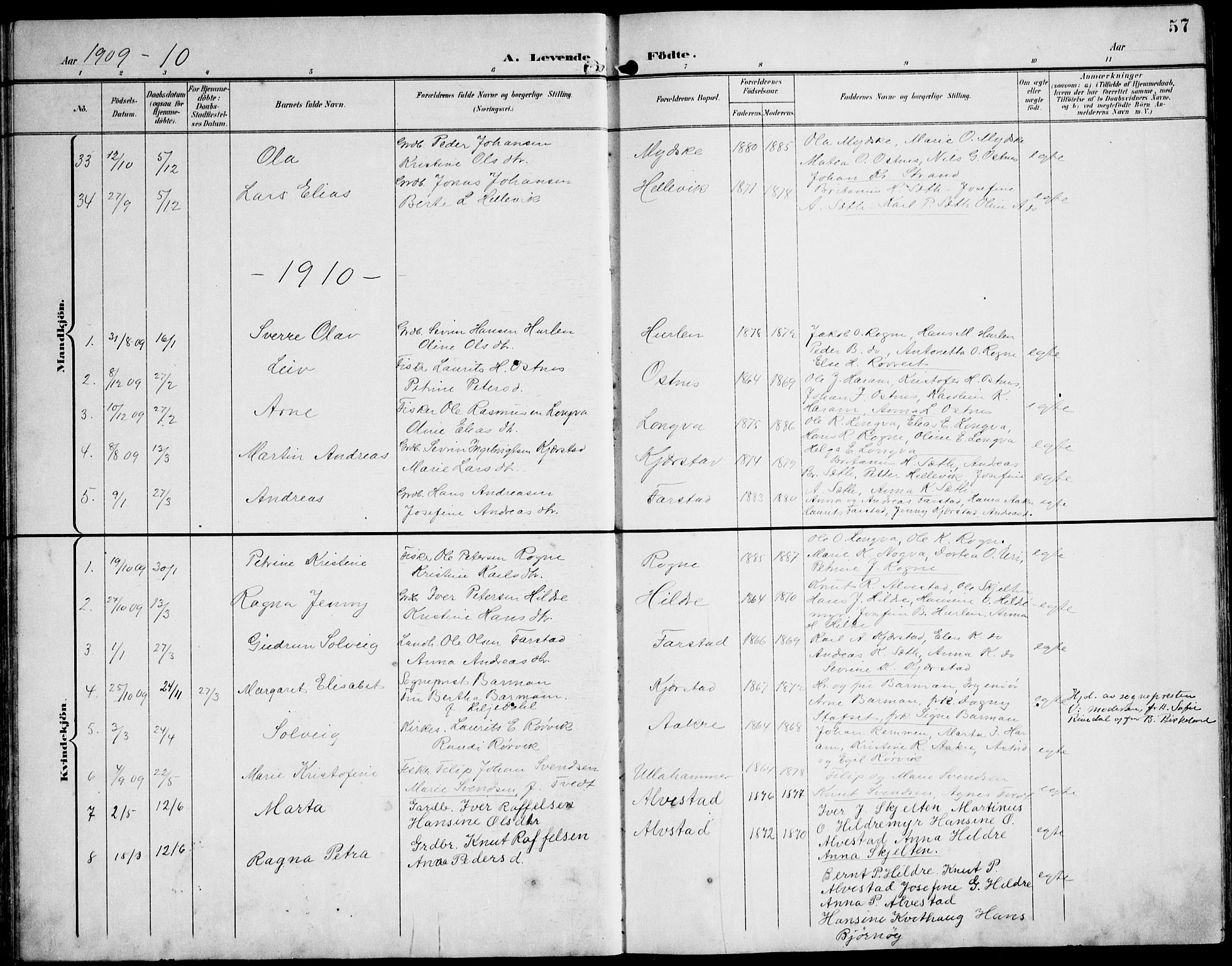 Ministerialprotokoller, klokkerbøker og fødselsregistre - Møre og Romsdal, AV/SAT-A-1454/536/L0511: Klokkerbok nr. 536C06, 1899-1944, s. 57