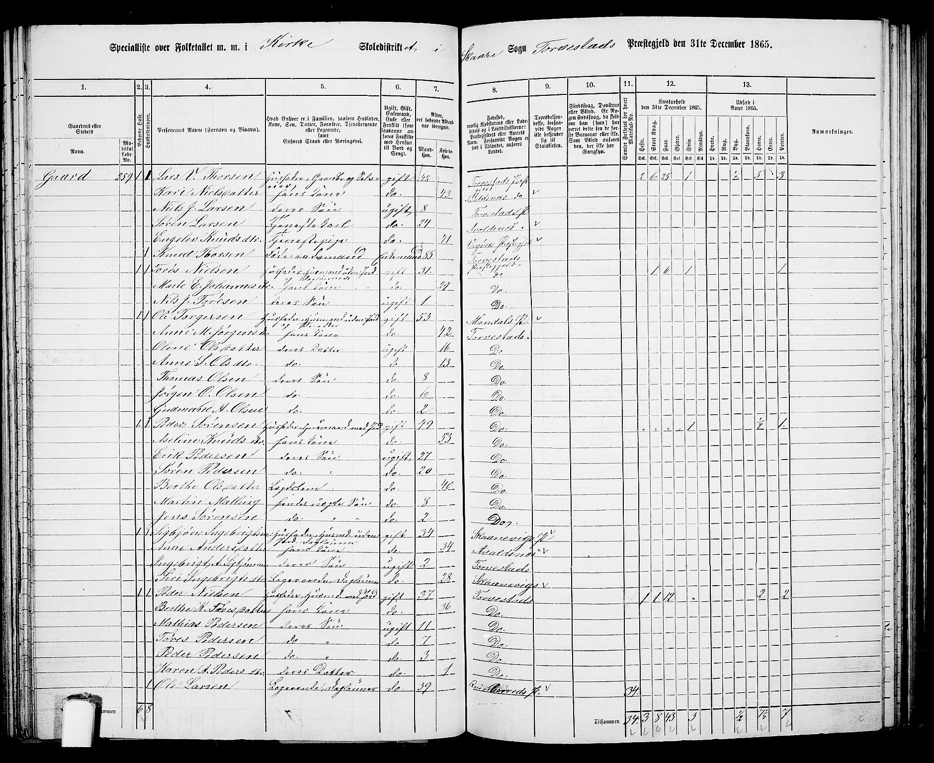 RA, Folketelling 1865 for 1152L Torvastad prestegjeld, Torvastad sokn, Skåre sokn og Utsira sokn, 1865, s. 84