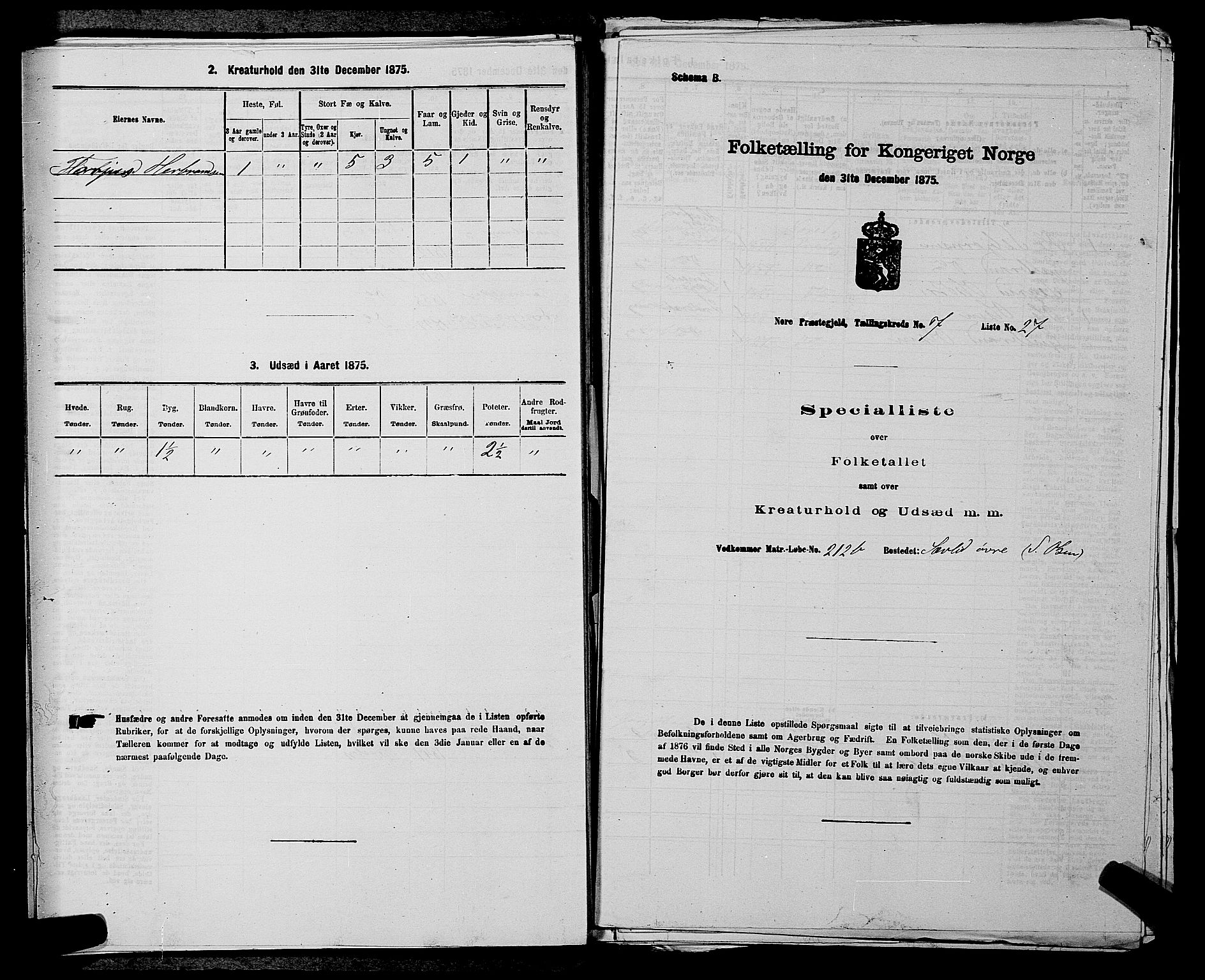 SAKO, Folketelling 1875 for 0633P Nore prestegjeld, 1875, s. 933