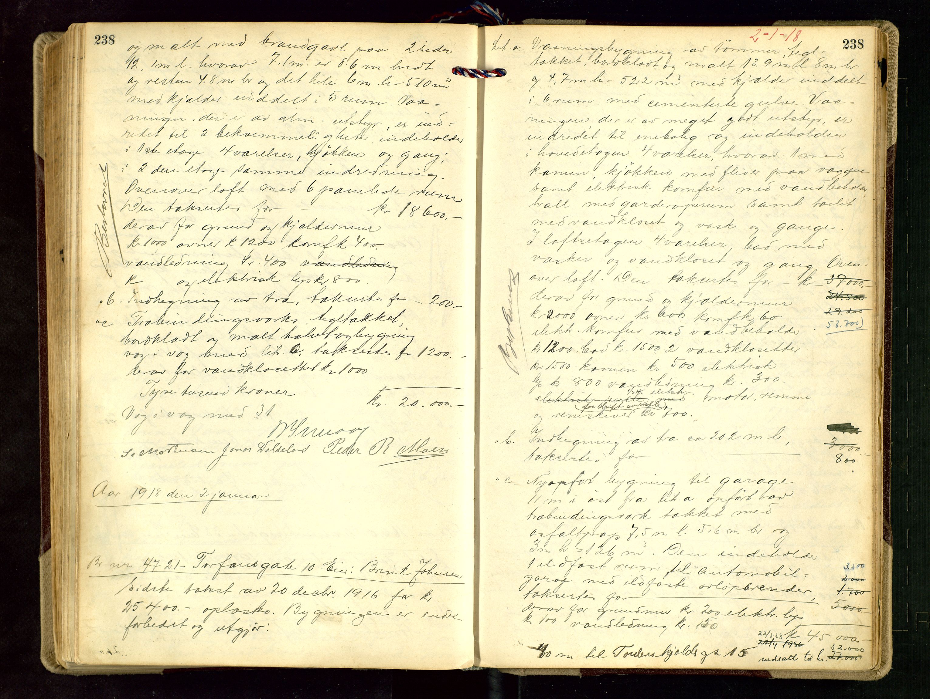 Norges Brannkasse Stavanger, AV/SAST-A-102143/F/Fd/L0015: Branntaksprotokoll nr. 26, 1916-1918, s. 238