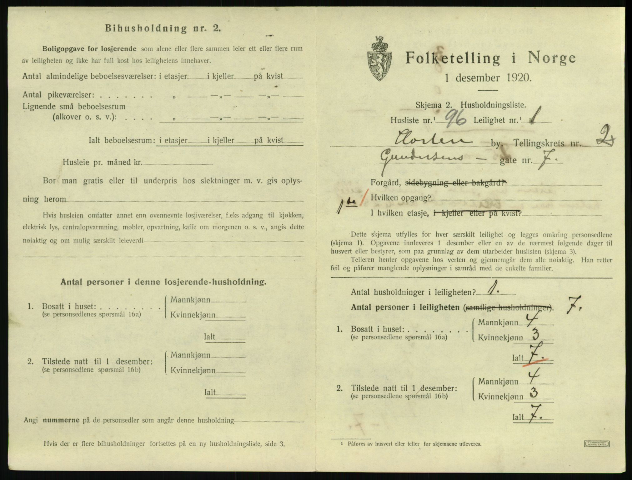 SAKO, Folketelling 1920 for 0703 Horten kjøpstad, 1920, s. 3697