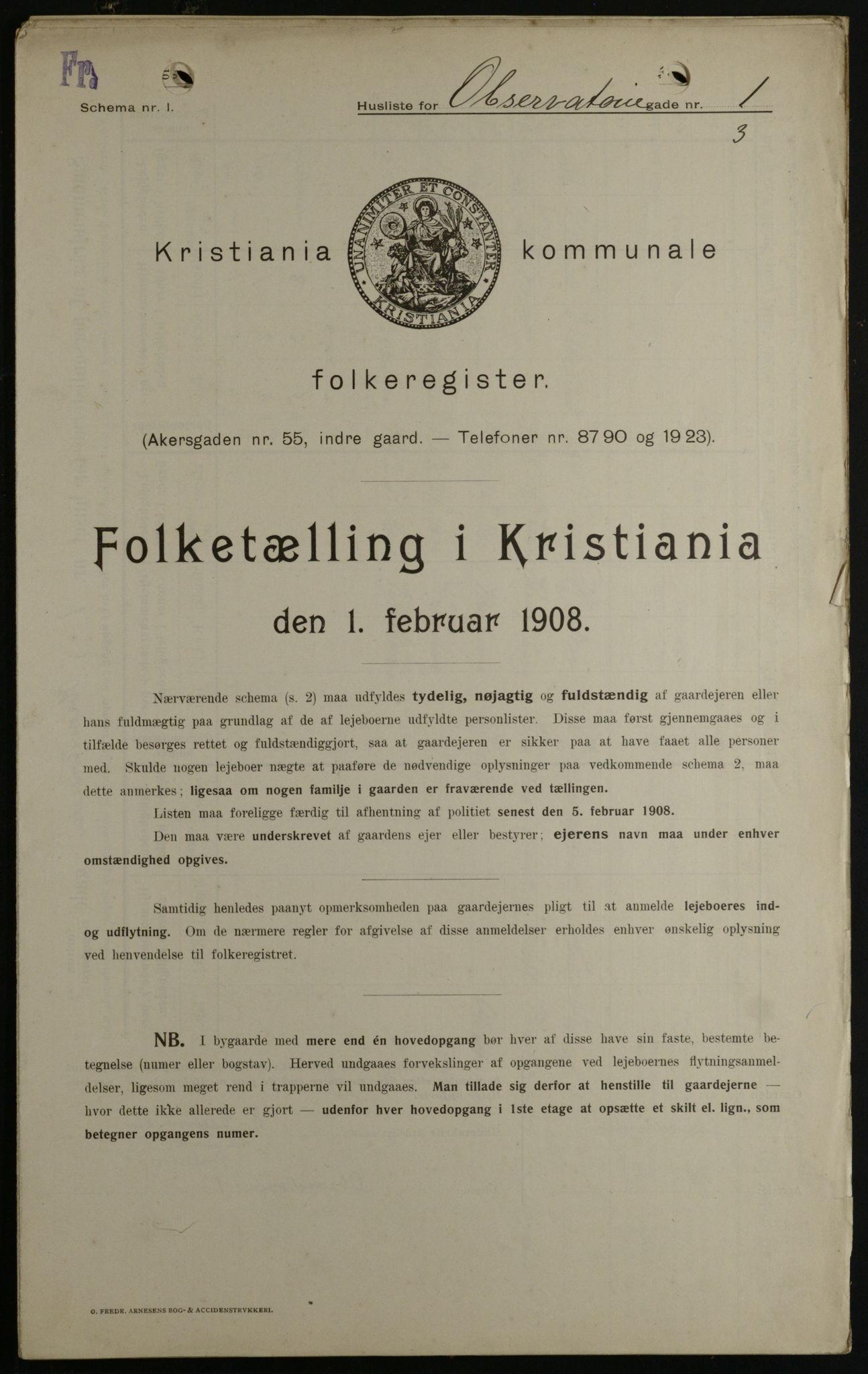 OBA, Kommunal folketelling 1.2.1908 for Kristiania kjøpstad, 1908, s. 66639