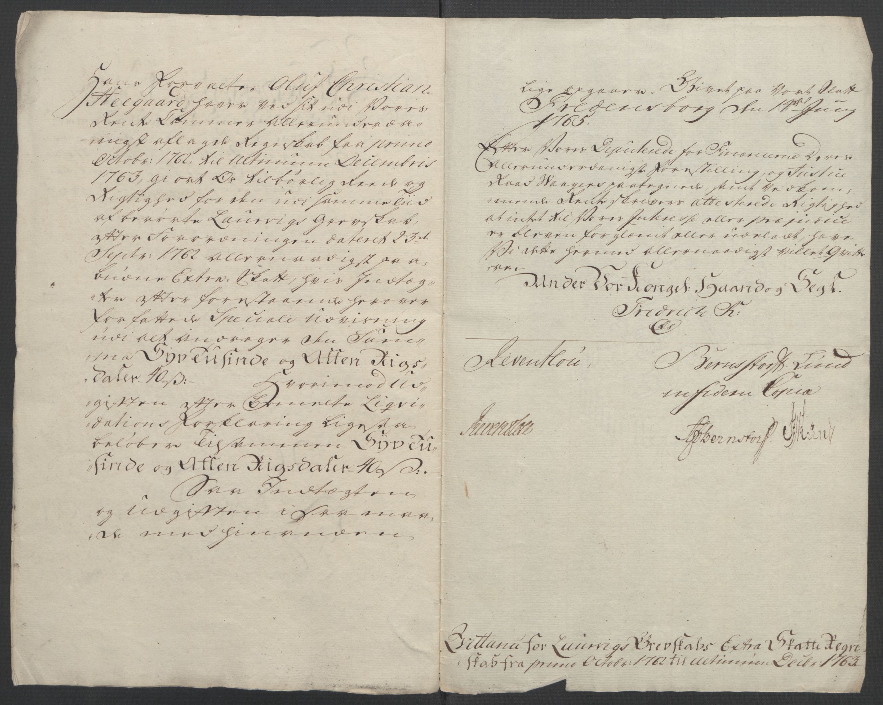 Rentekammeret inntil 1814, Reviderte regnskaper, Fogderegnskap, AV/RA-EA-4092/R33/L2033: Ekstraskatten Larvik grevskap, 1762-1764, s. 14