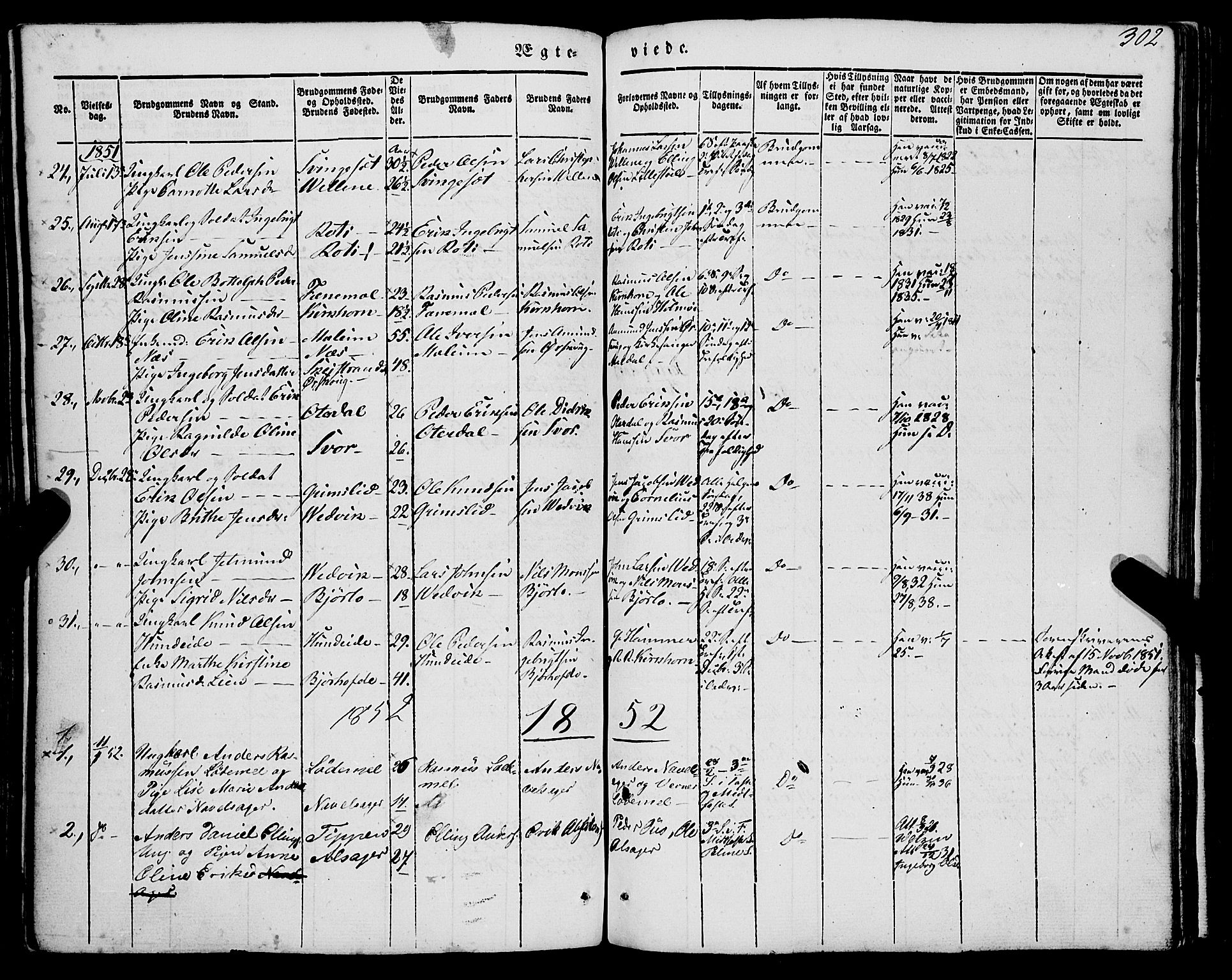 Eid sokneprestembete, AV/SAB-A-82301/H/Haa/Haaa/L0007: Ministerialbok nr. A 7, 1844-1858, s. 302