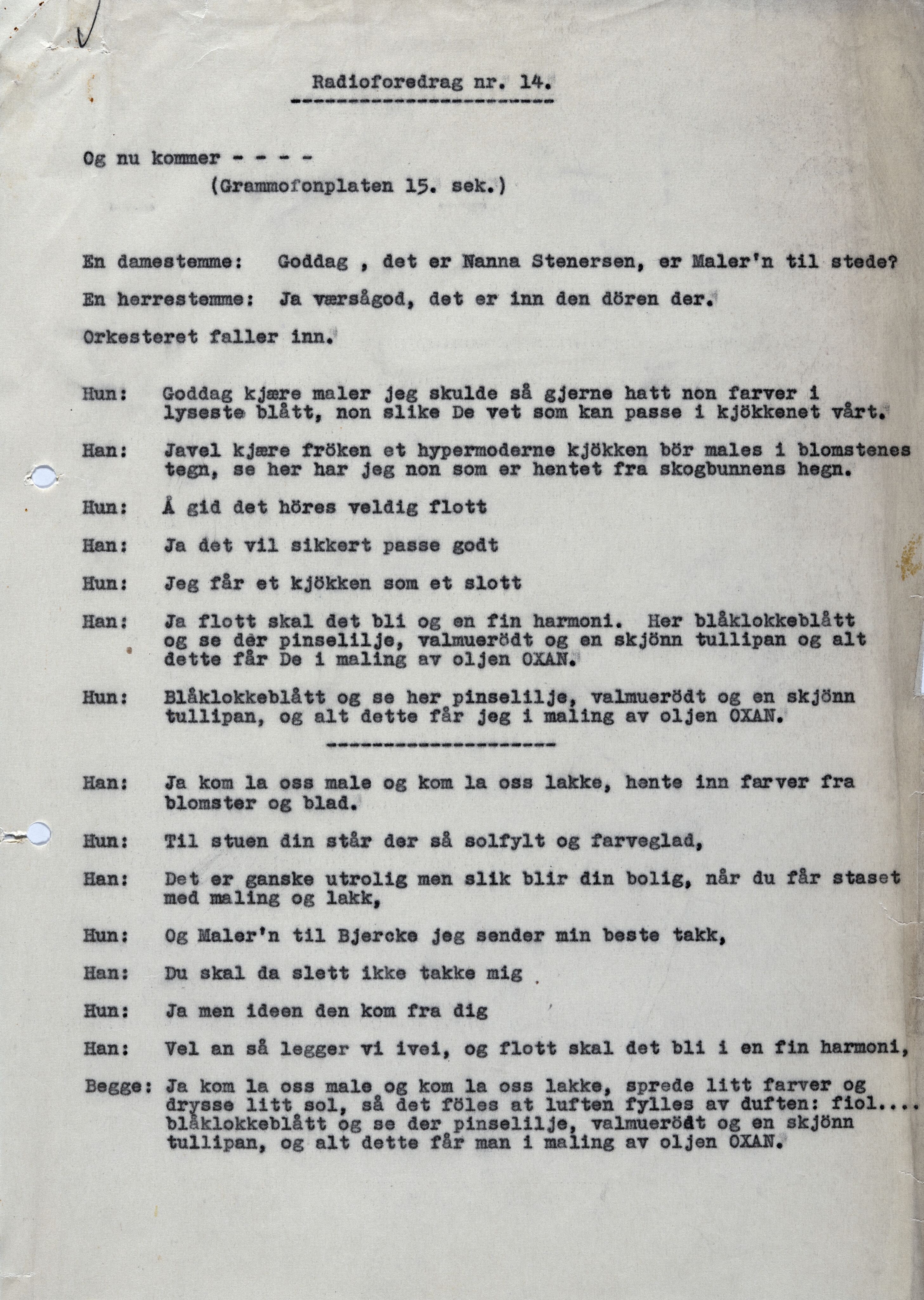 Alf Bjercke, NTM/A-1082/G/Ga/L0001: Reklameforedrag, 1933-1937